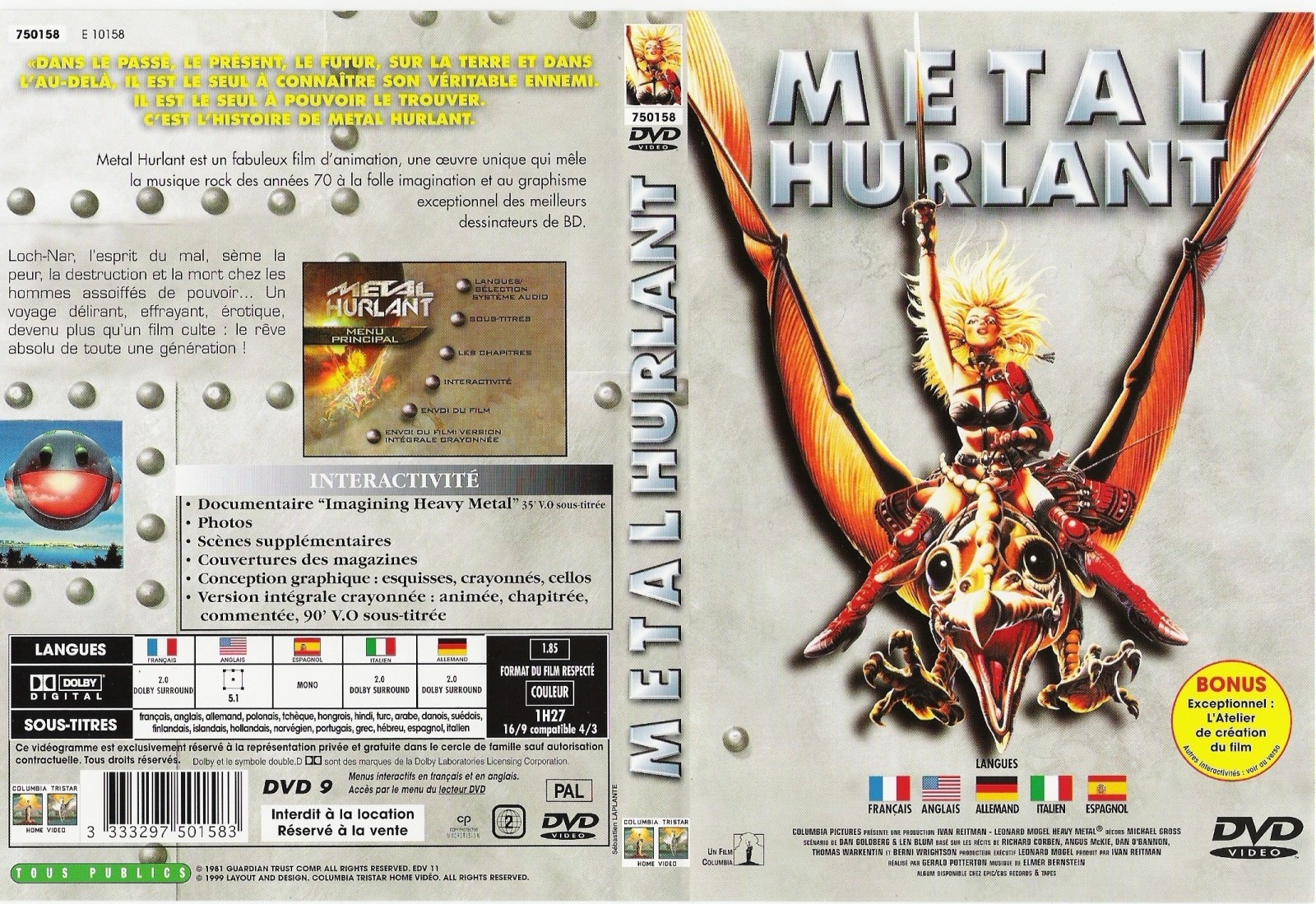 Jaquette DVD Metal Hurlant