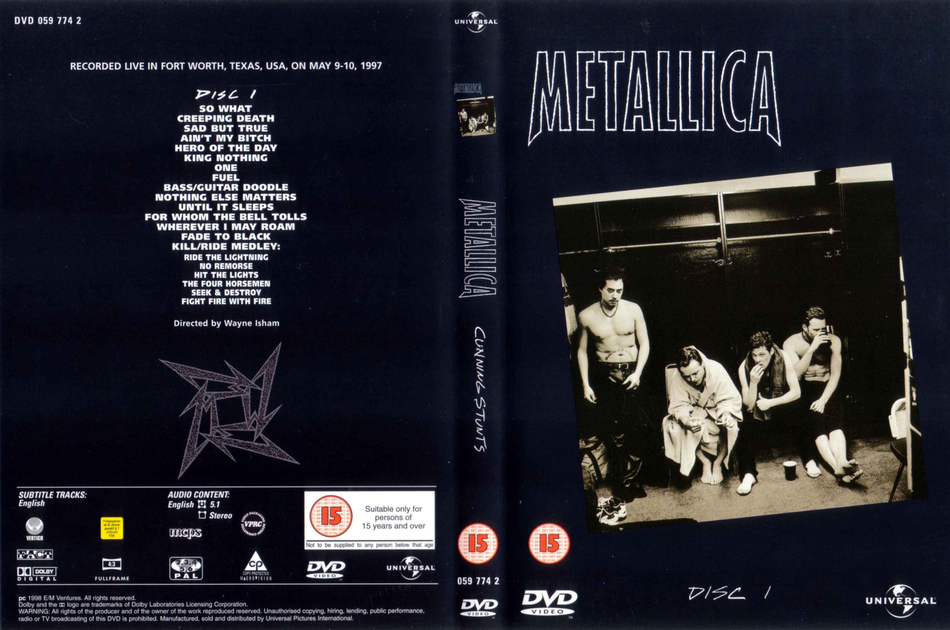 Jaquette DVD Metallica cunning stunts disc 1