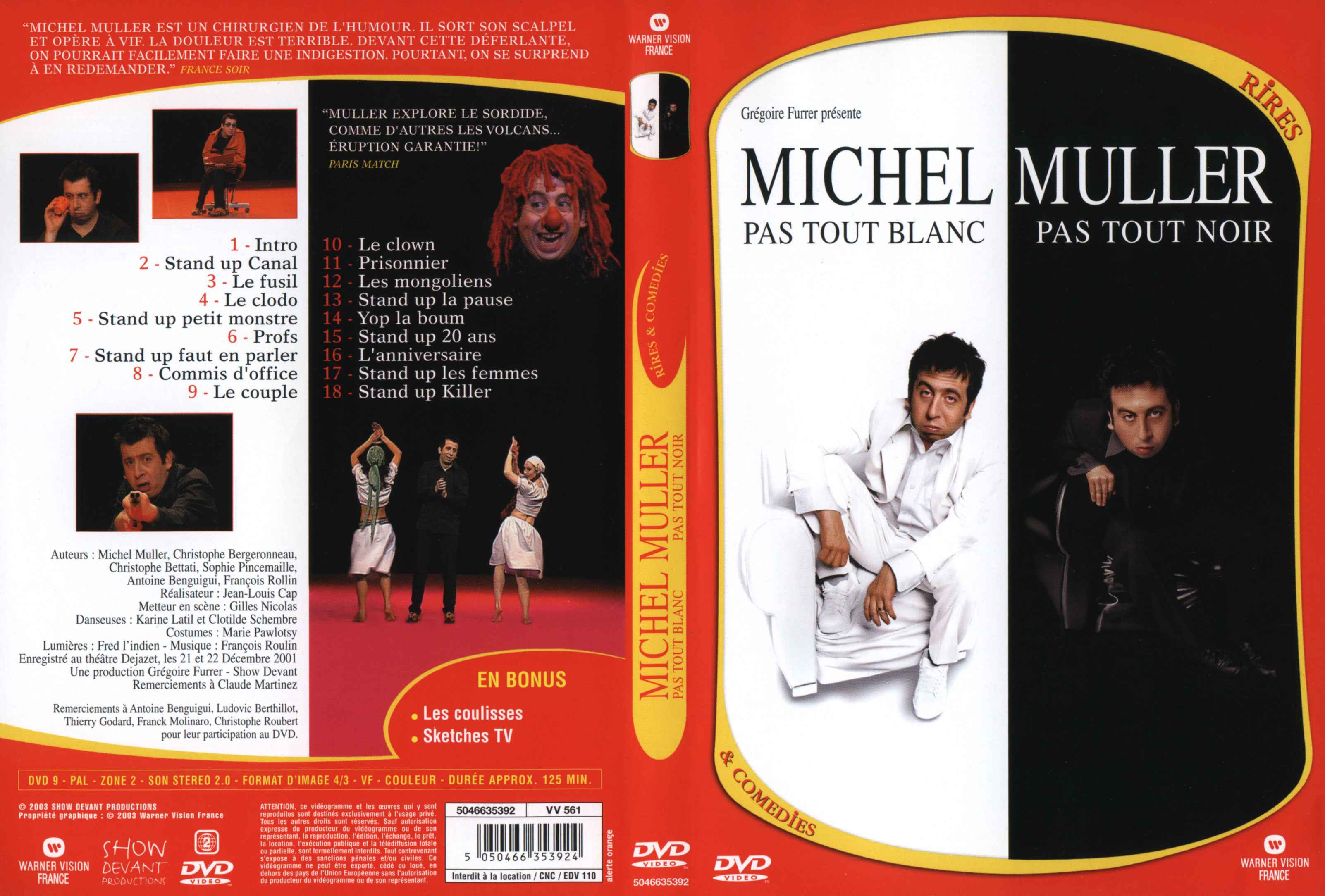 Jaquette DVD Michel Muller pas tout blanc pas tout noir
