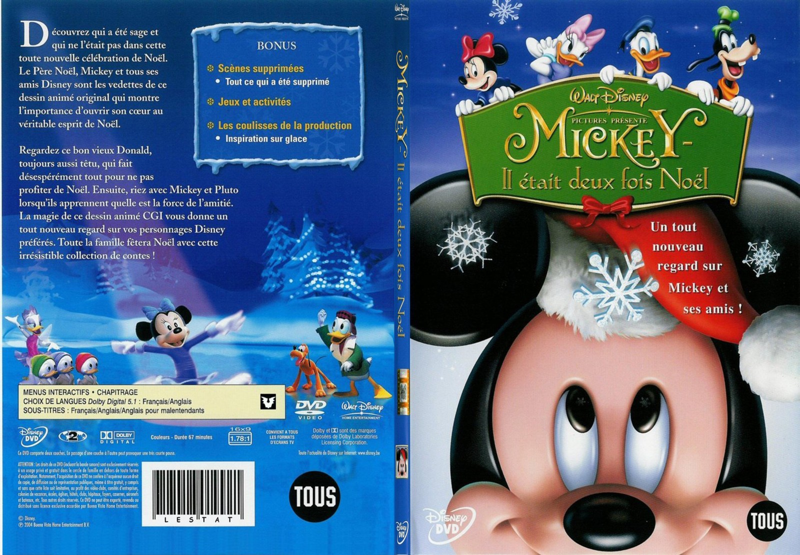 Jaquette DVD Mickey il tait deux fois Noel - SLIM