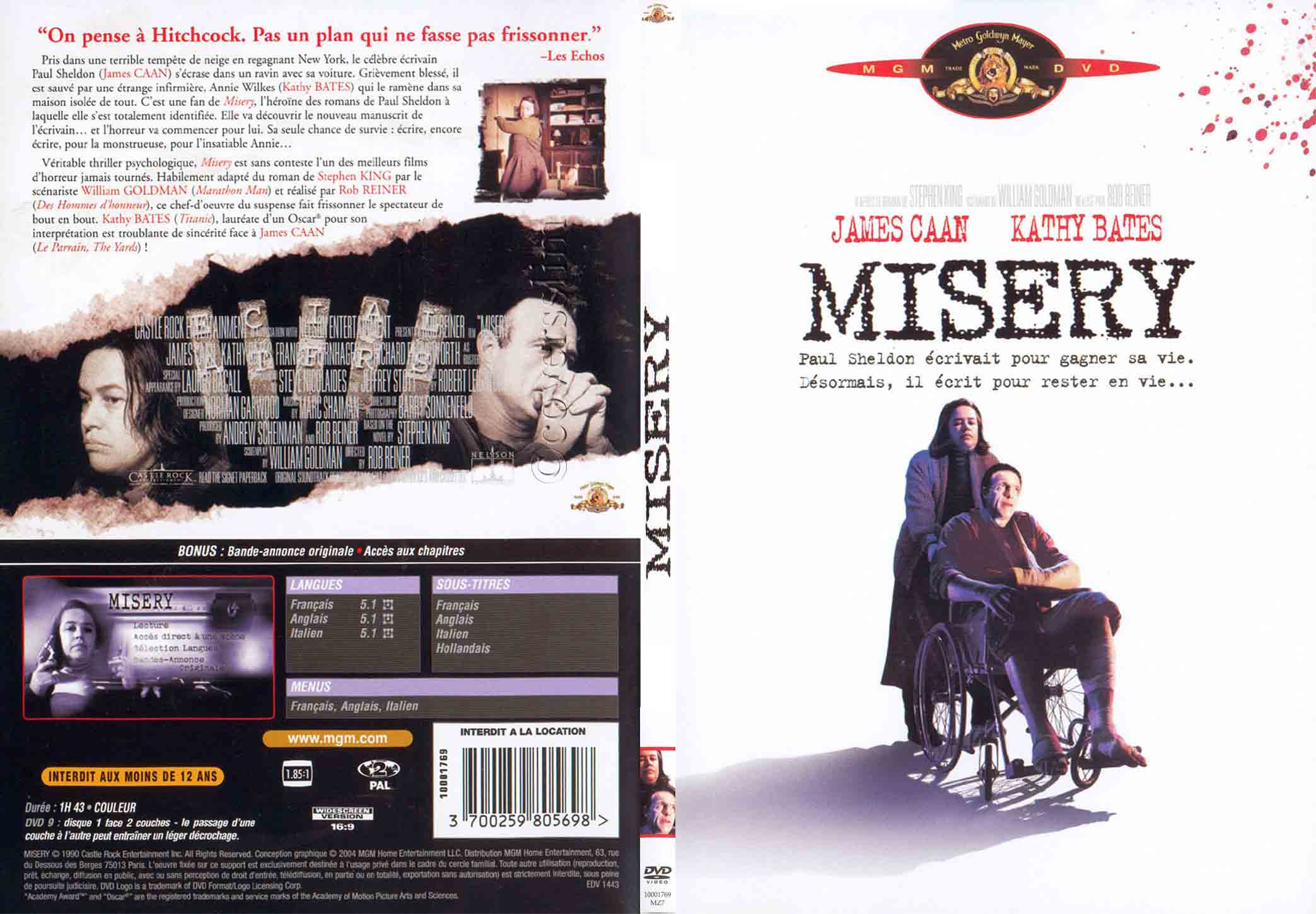 Jaquette DVD Misery - SLIM