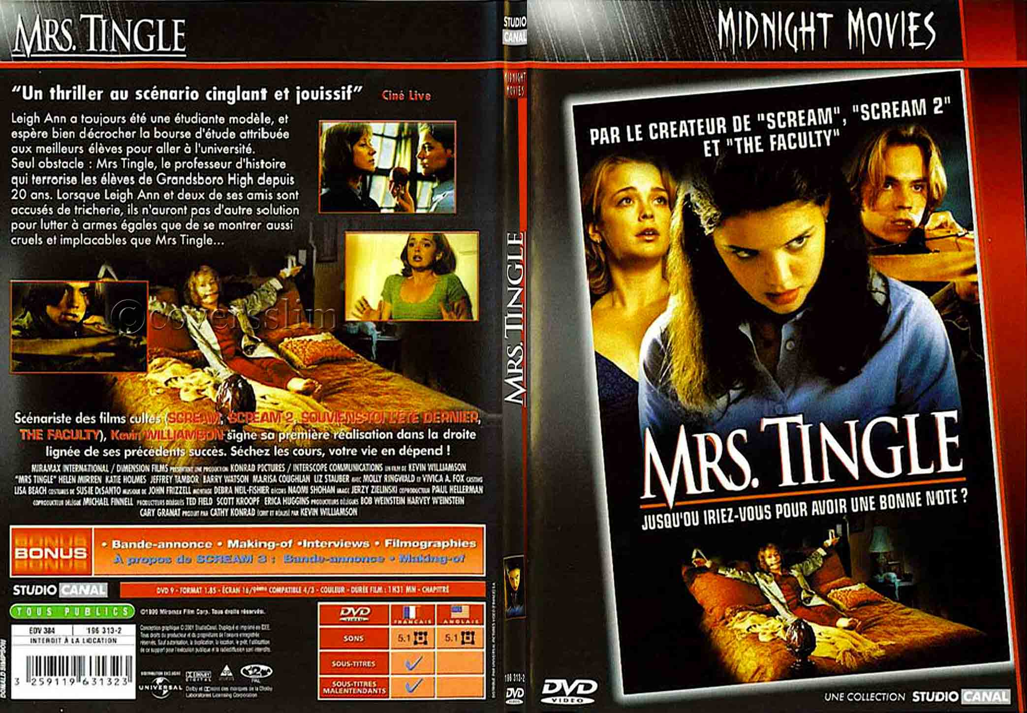 Jaquette DVD Mrs Tingle - SLIM