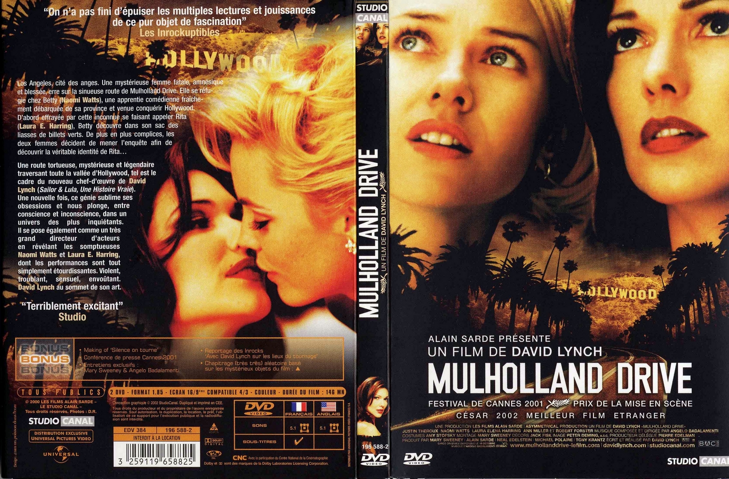 Jaquette DVD Mulholland drive