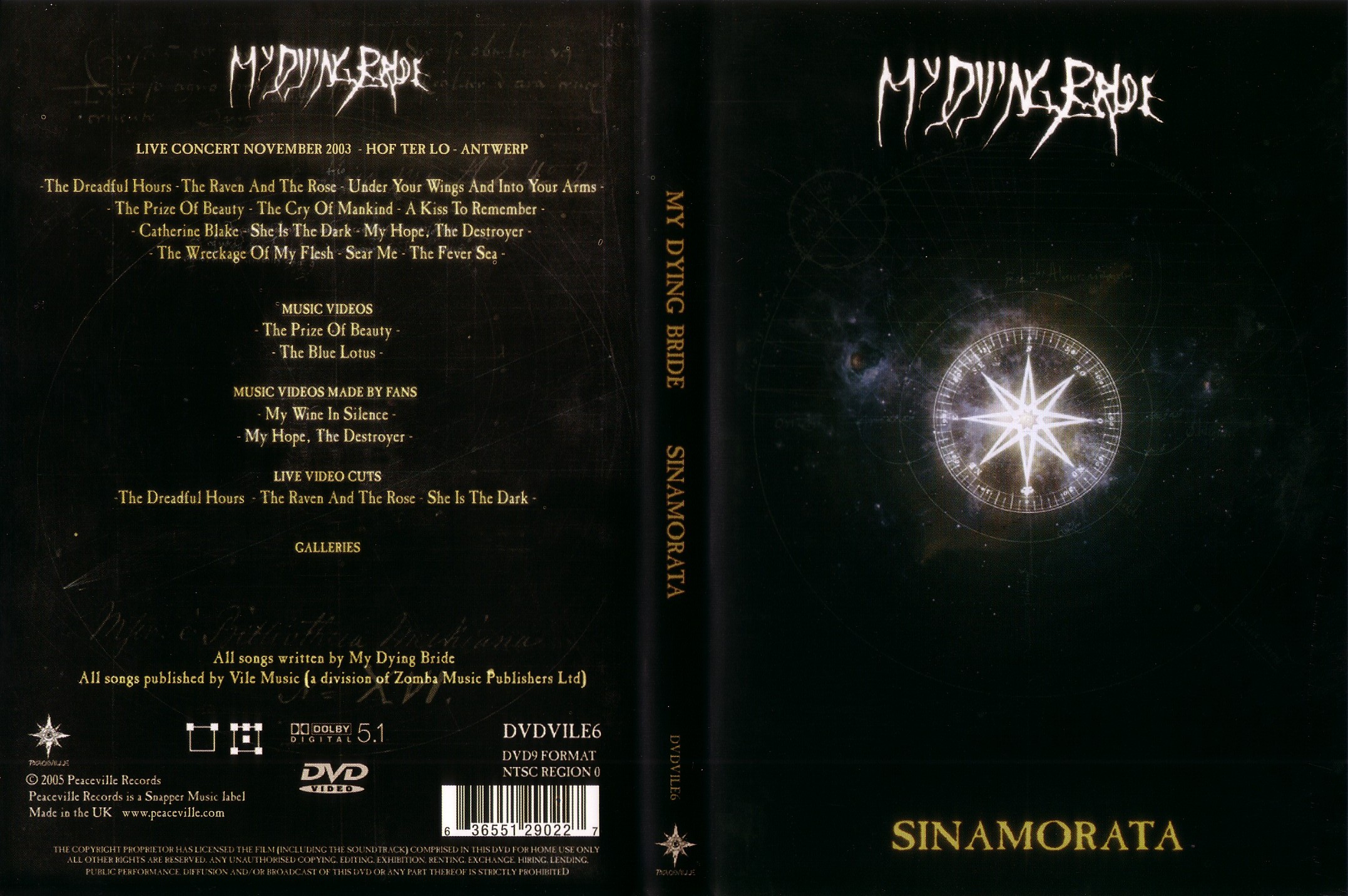 Jaquette DVD My dying bride sinamorata
