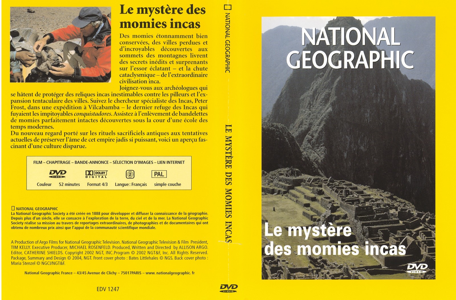 Jaquette DVD National Gographic - Les mystres des momies incas