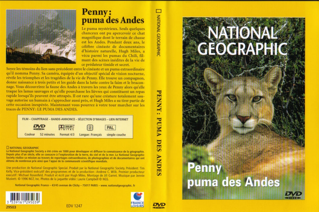 Jaquette DVD National Geographic - Penny puma des andes