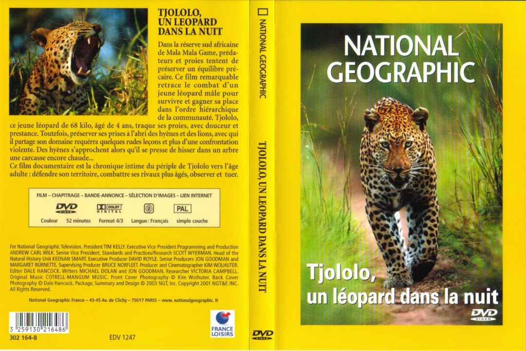 Jaquette DVD National Geographic - Tjololo un lopard dans la nuit