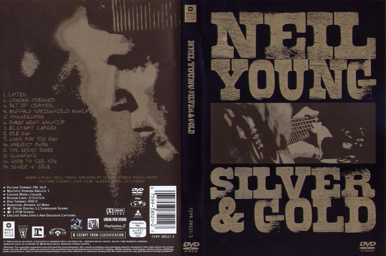 Jaquette DVD Neil Young silver and gold