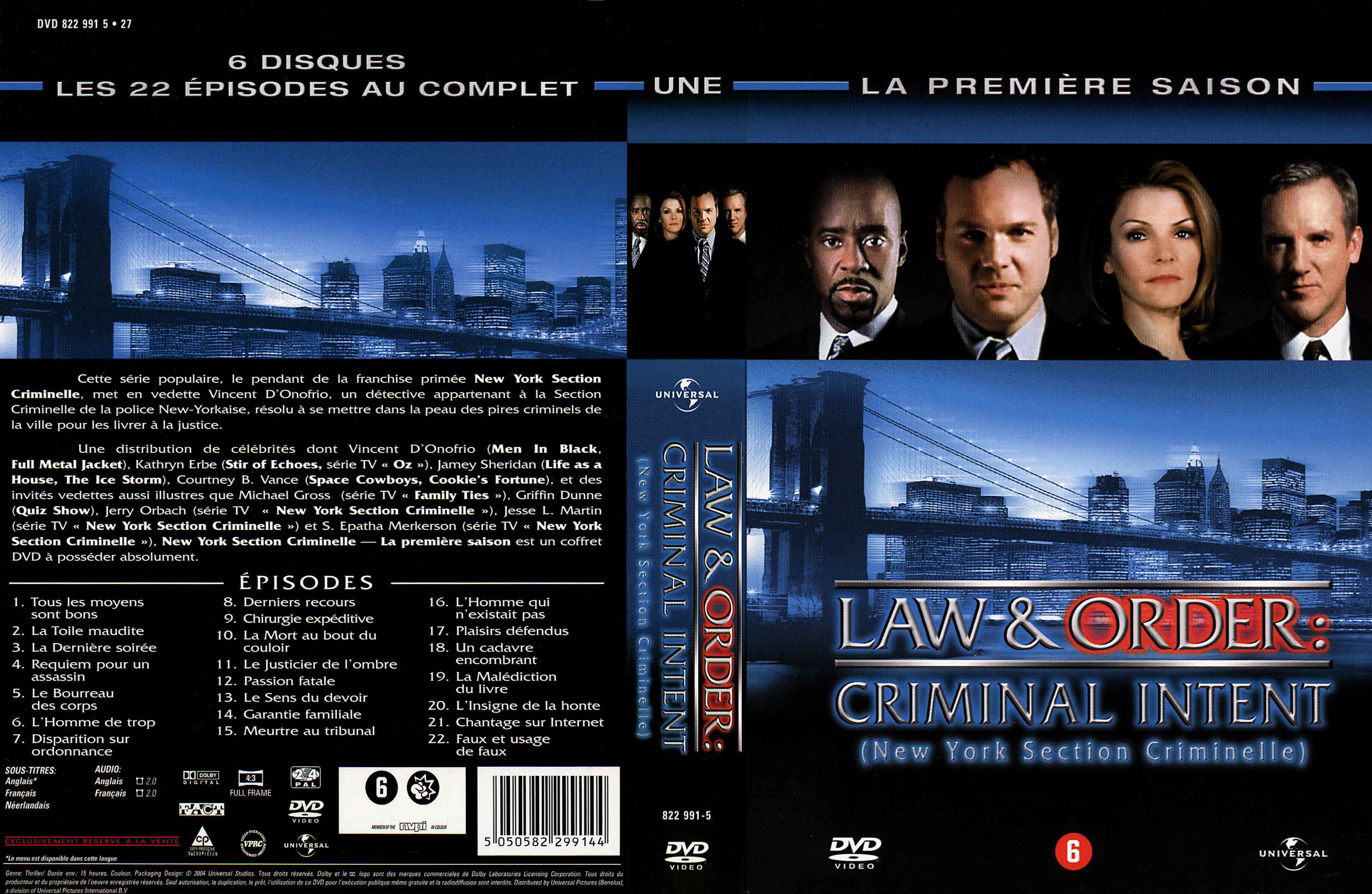 Jaquette DVD New York section criminelle saison 1 COFFRET