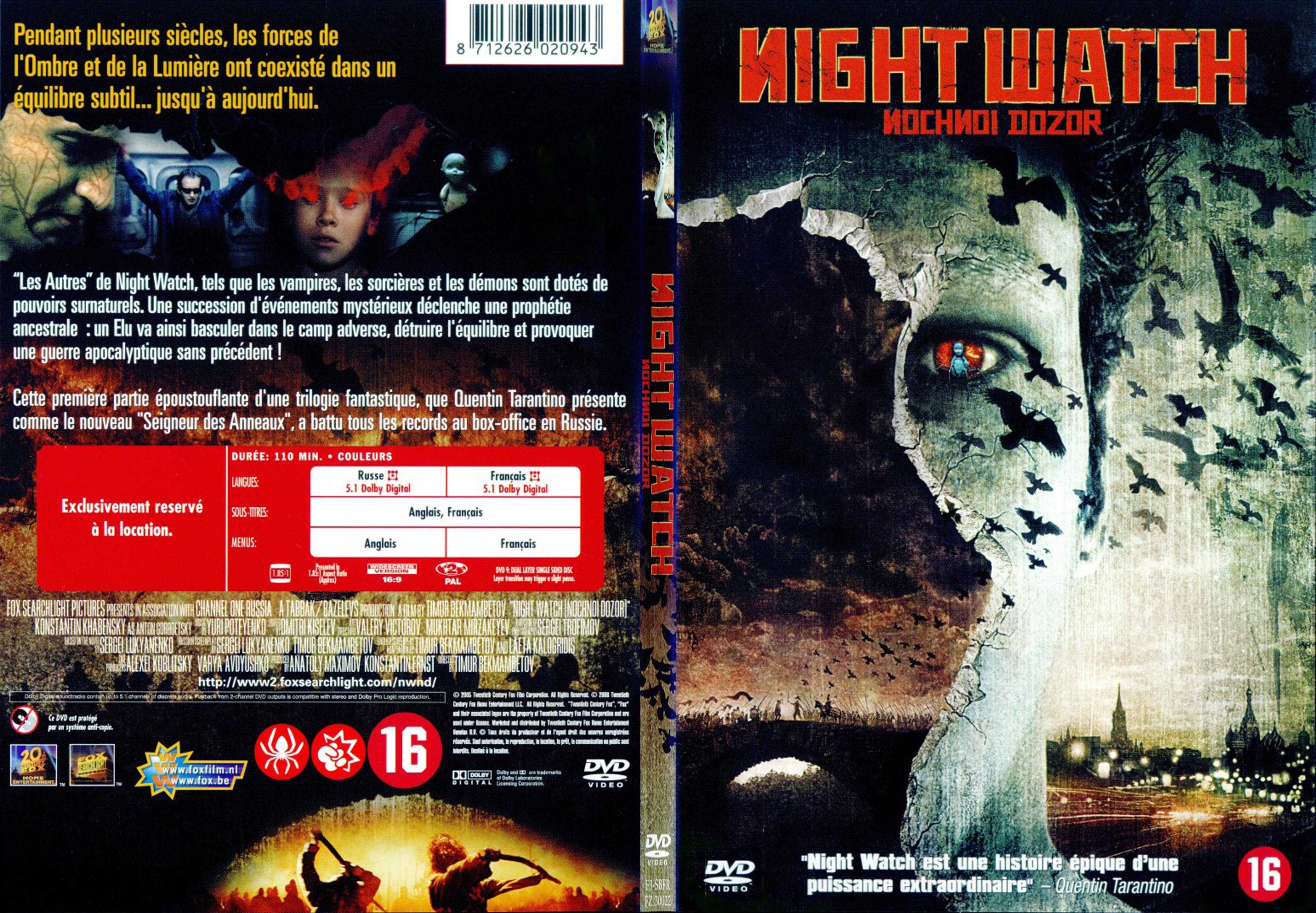 Jaquette DVD Night watch - SLIM