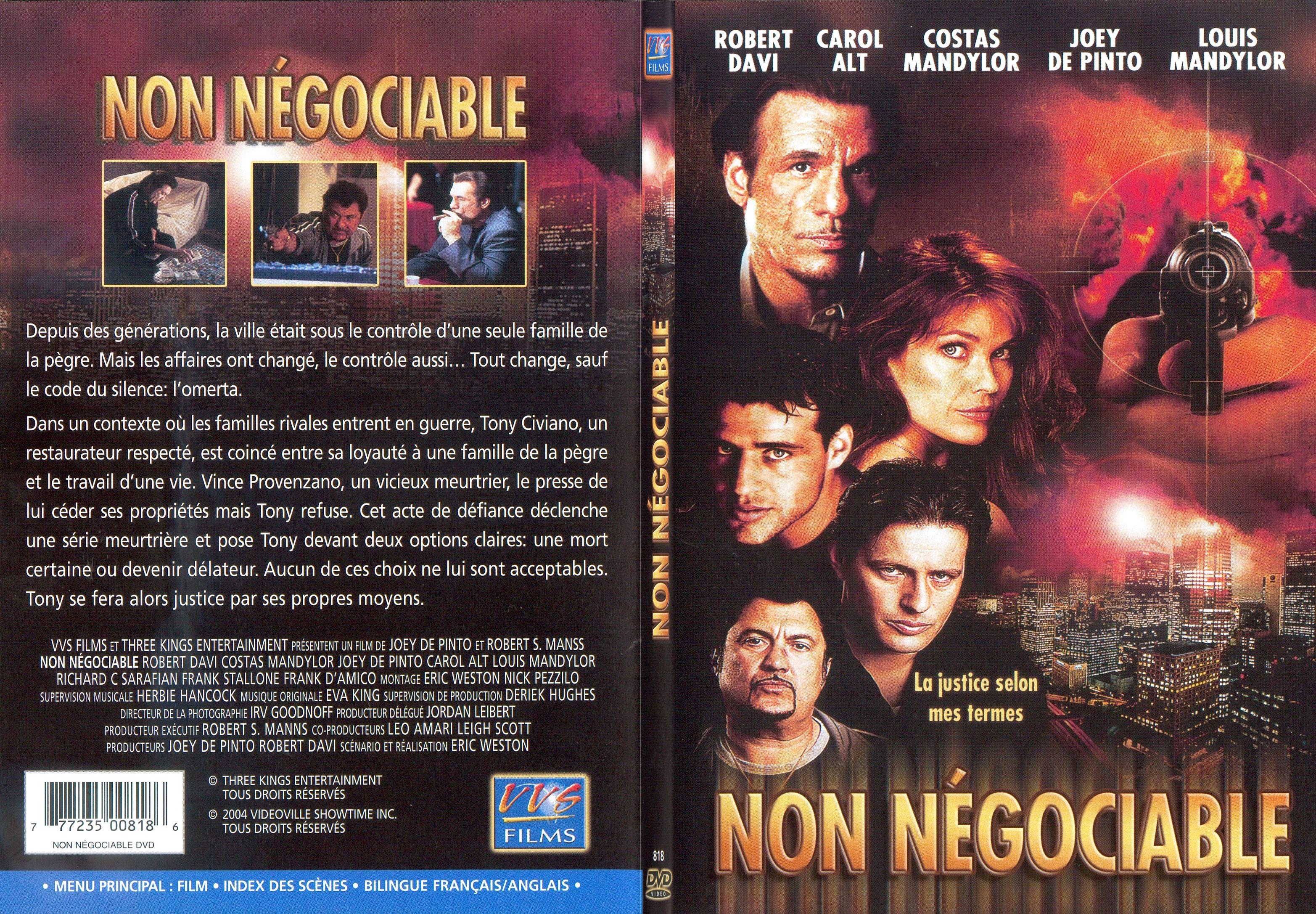 Jaquette DVD Non negociable - SLIM