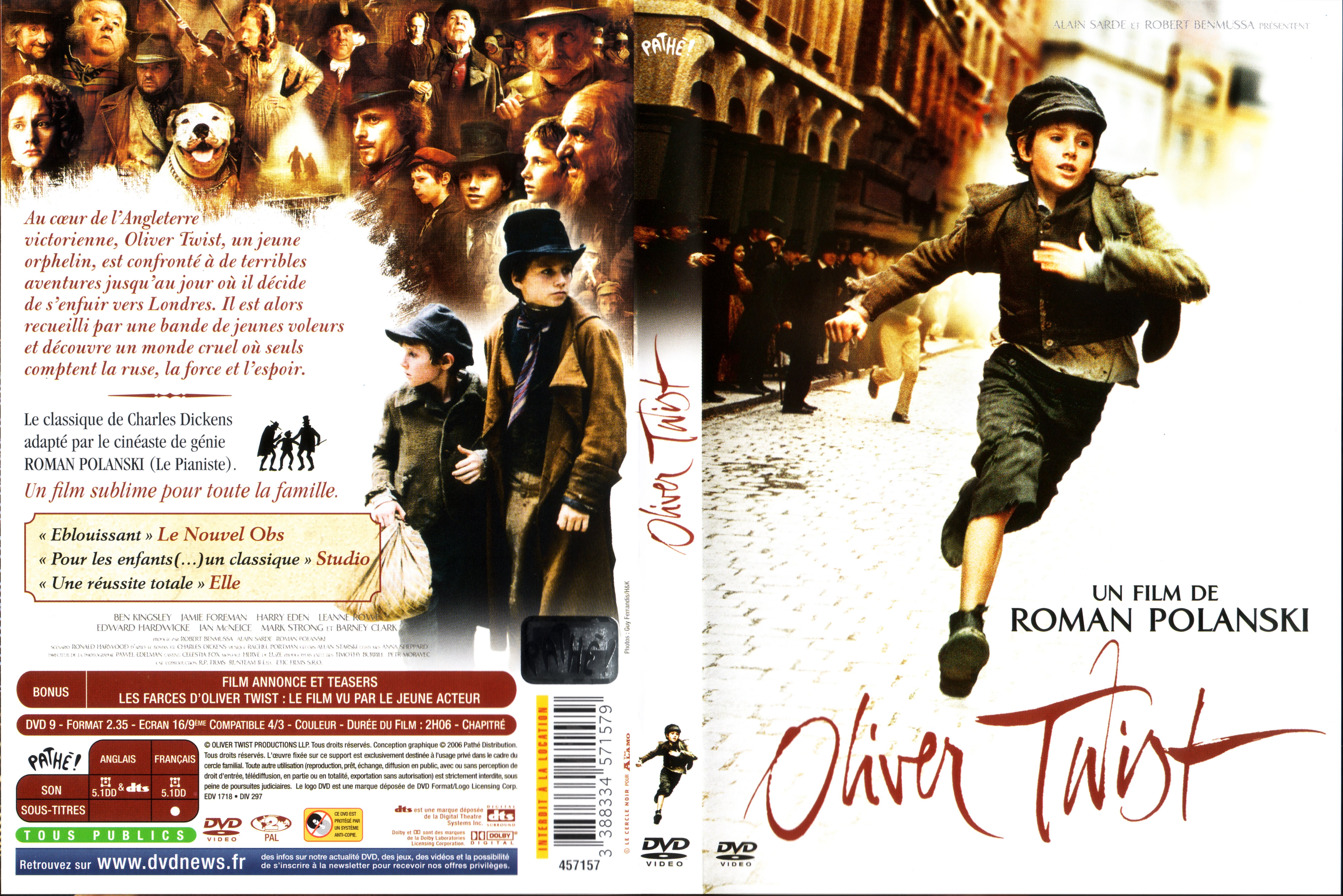 Jaquette DVD Oliver Twist (Polanski)