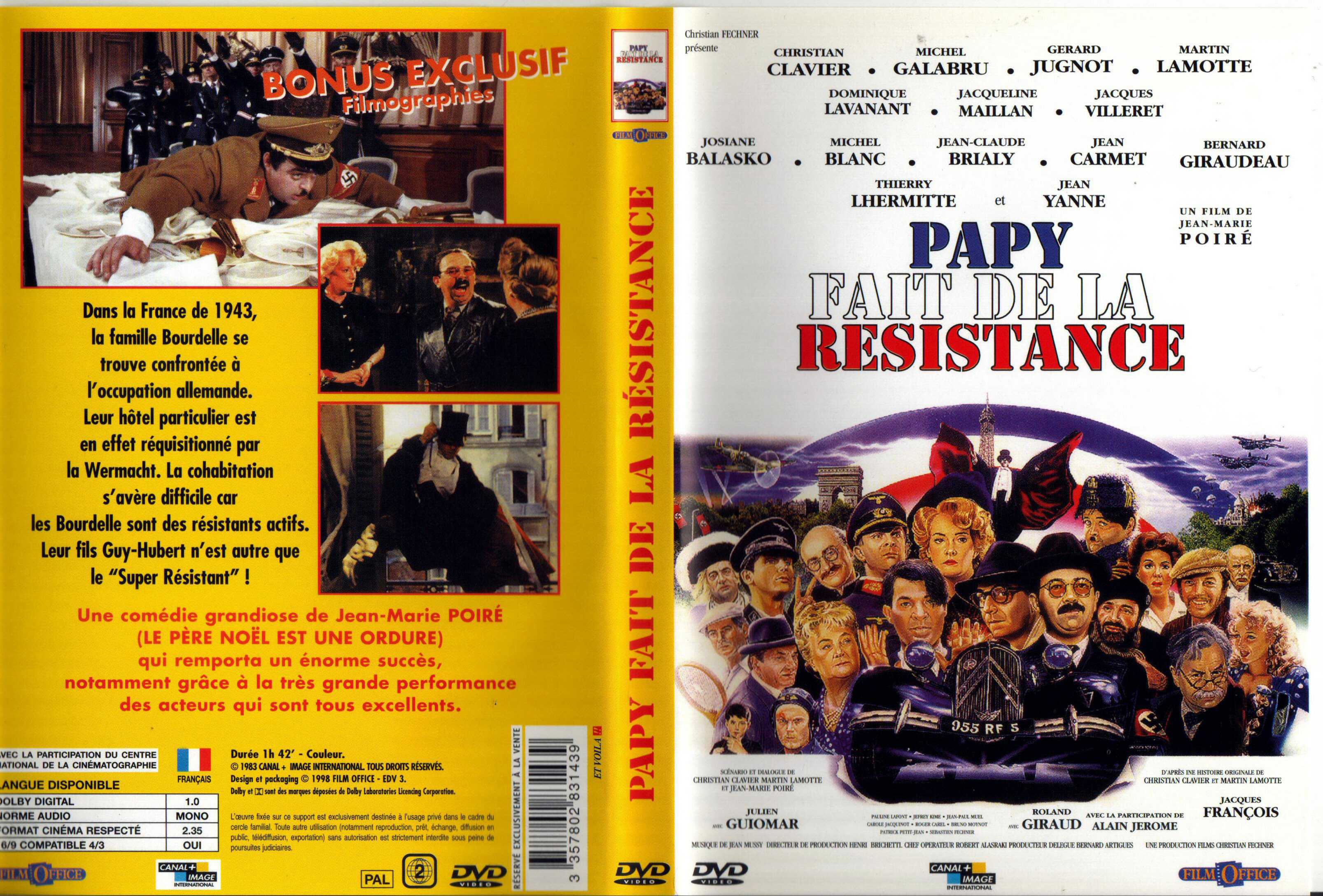 Jaquette DVD Papy fait de la rsistance v2