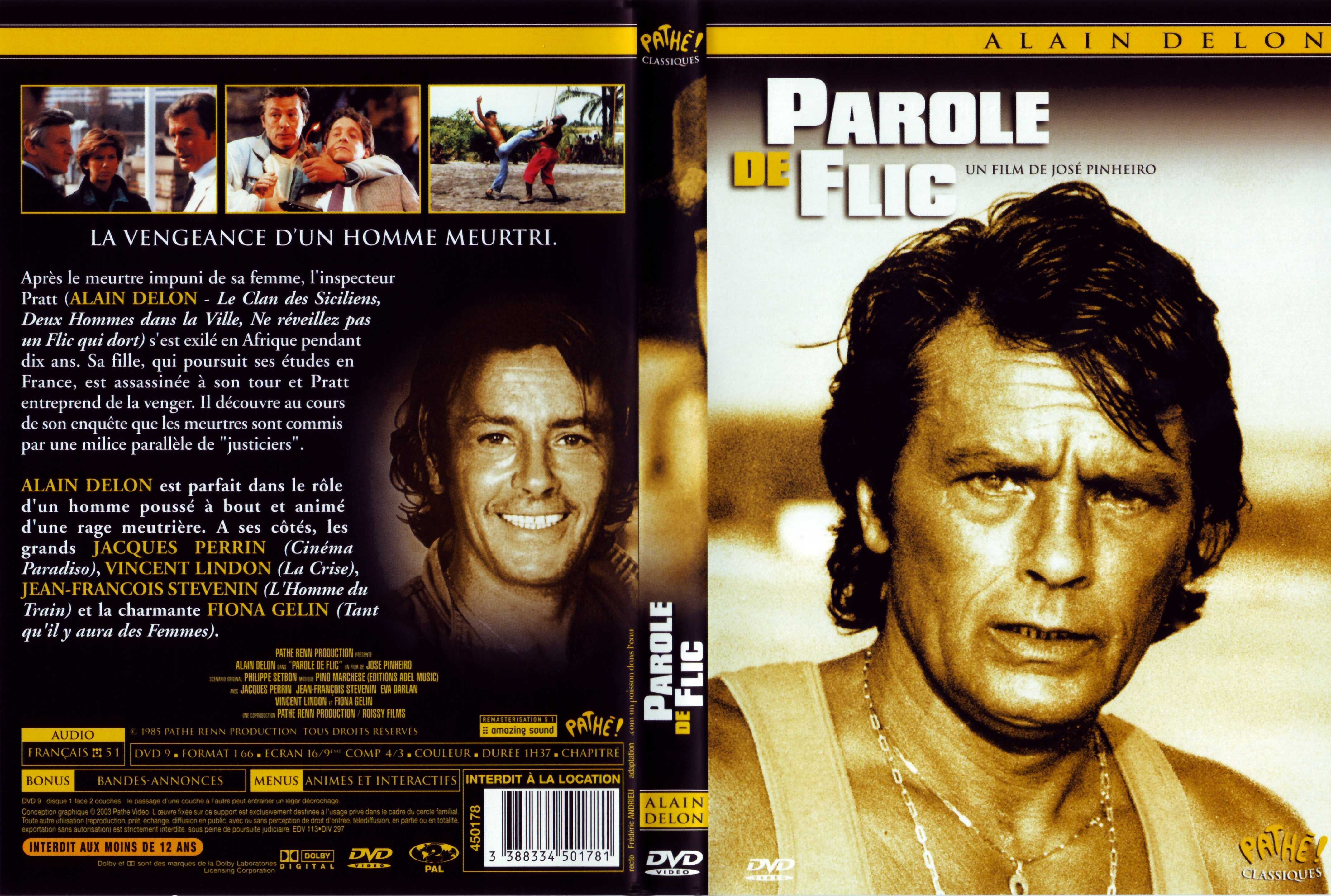 Jaquette DVD Parole de flic v2