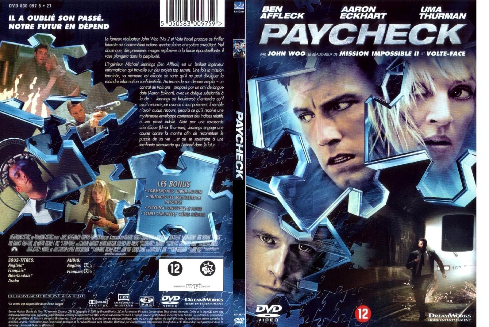 Jaquette DVD Paycheck - SLIM