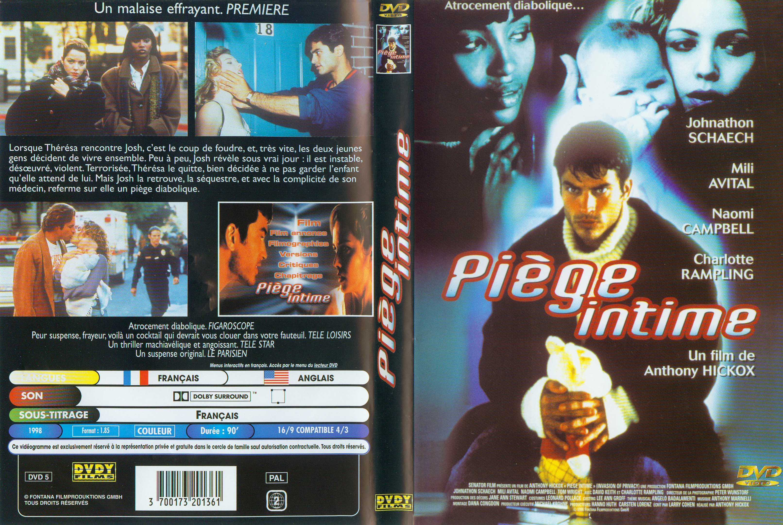 Jaquette DVD Pige intime