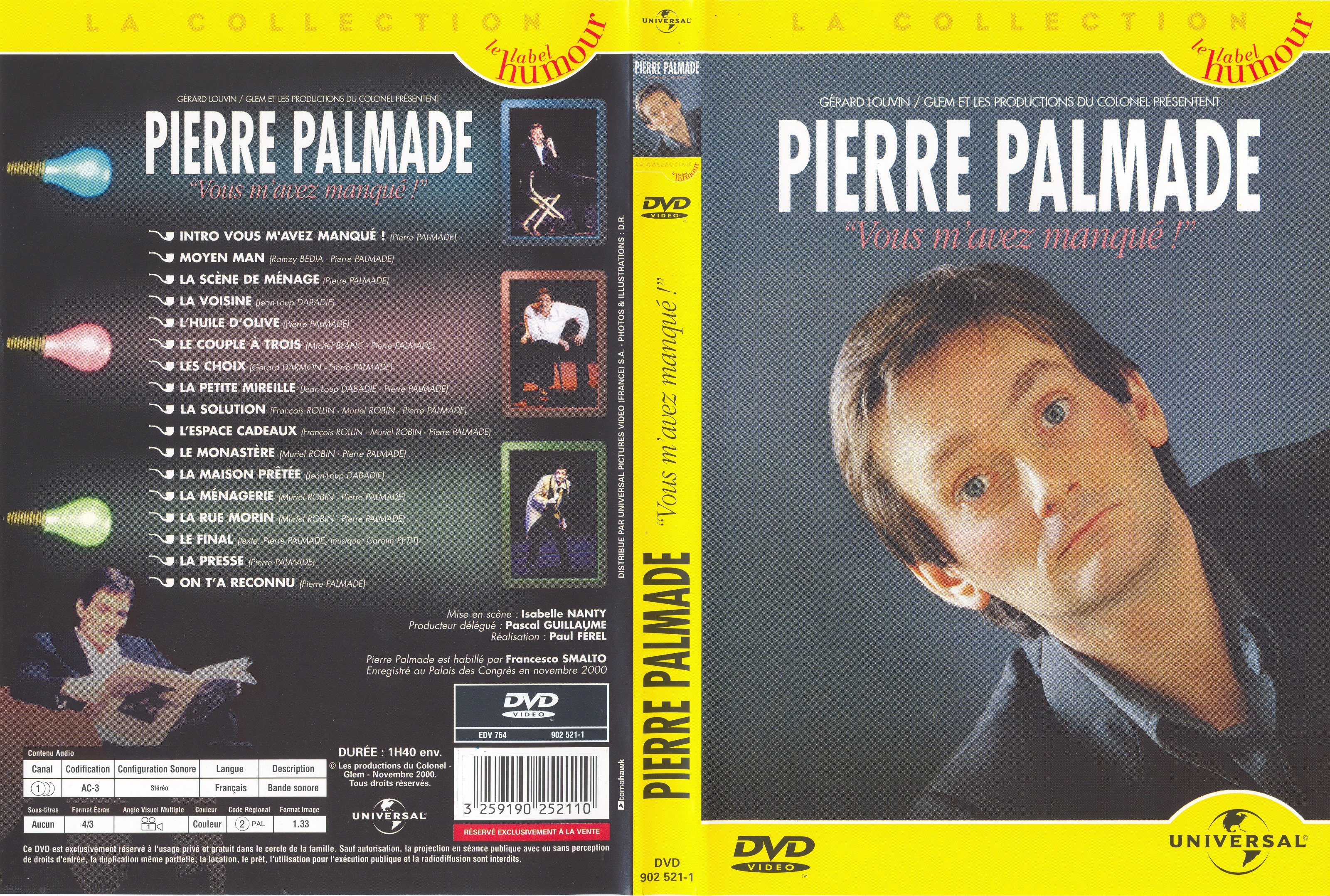 Jaquette DVD Pierre Palmade Vous m