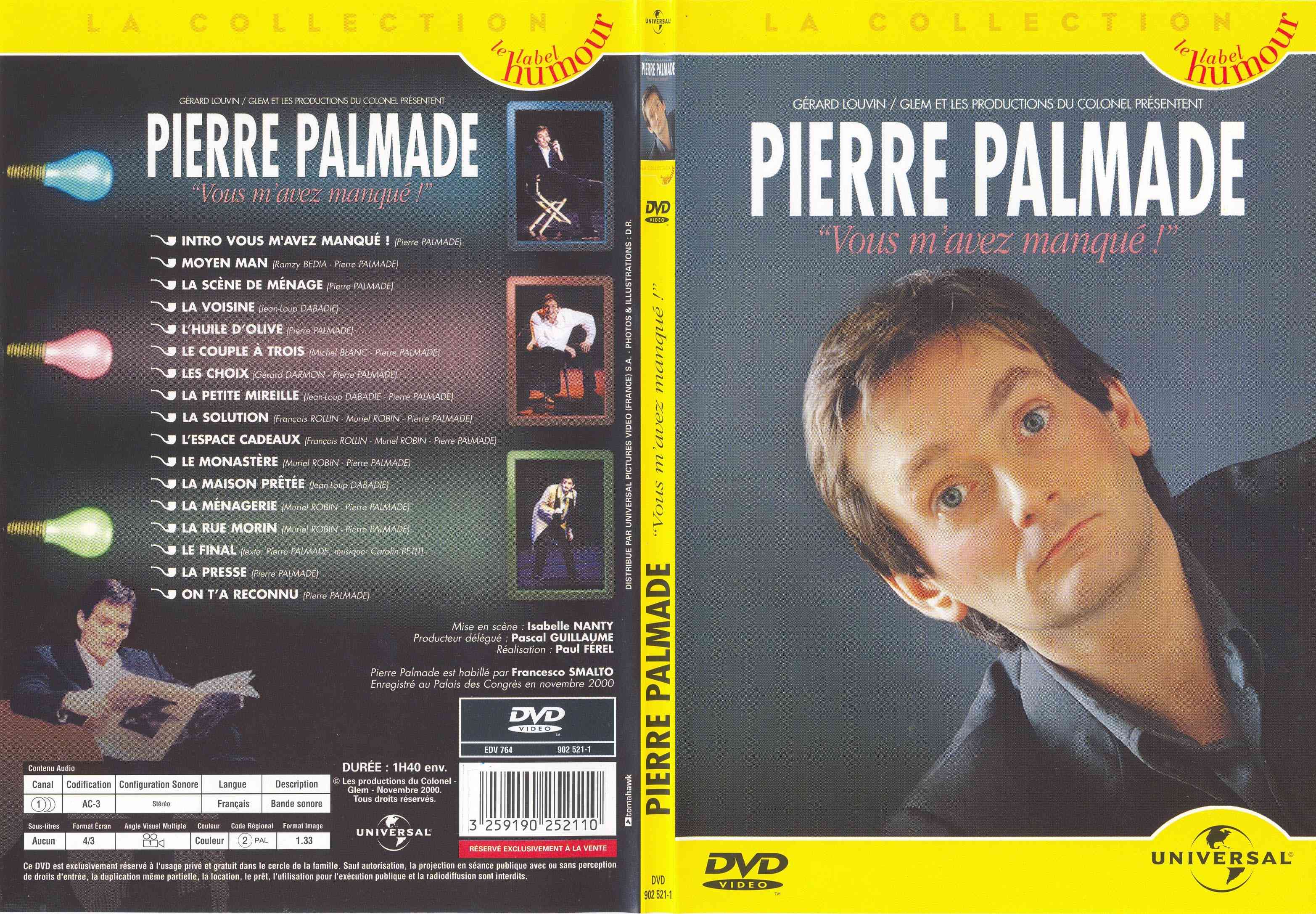 Jaquette DVD Pierre Palmade Vous m