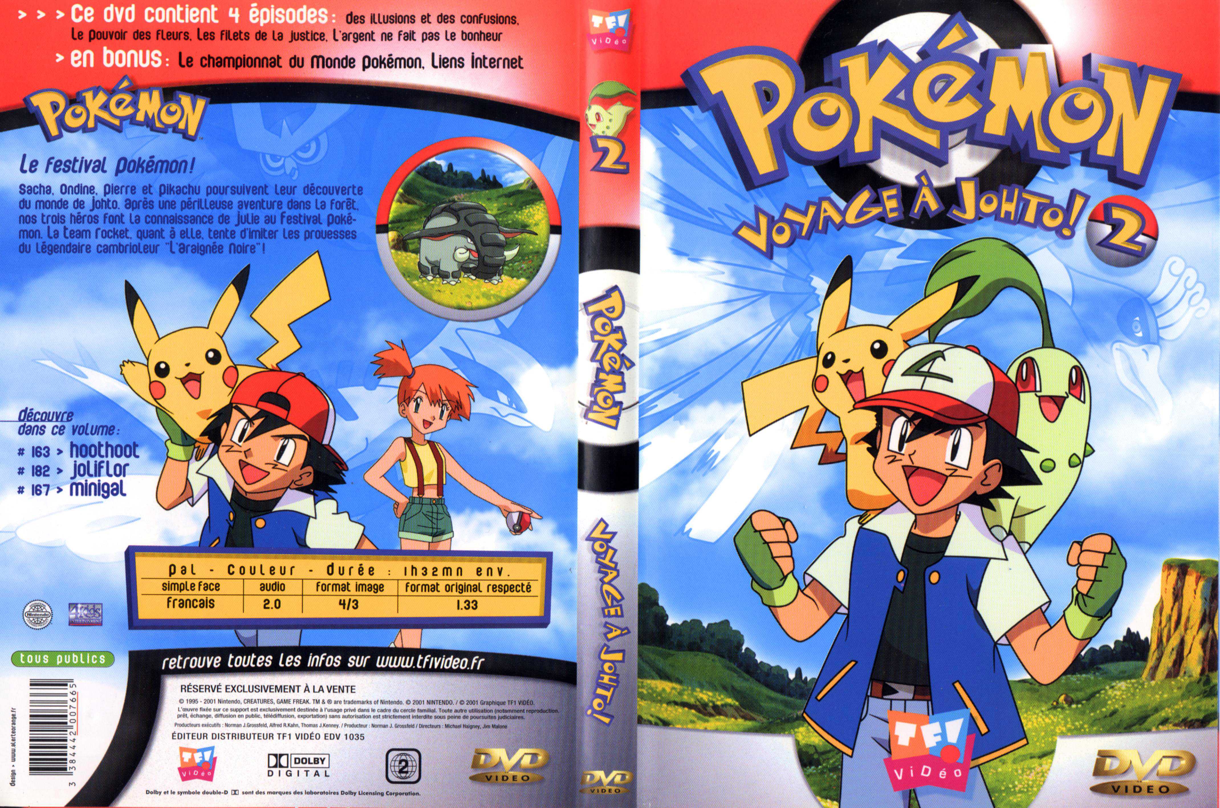 Jaquette DVD Pokemon voyage  johto vol 02