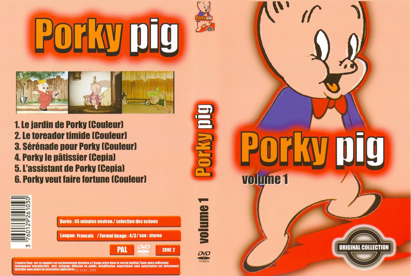 Jaquette DVD Porky Pig vol 1