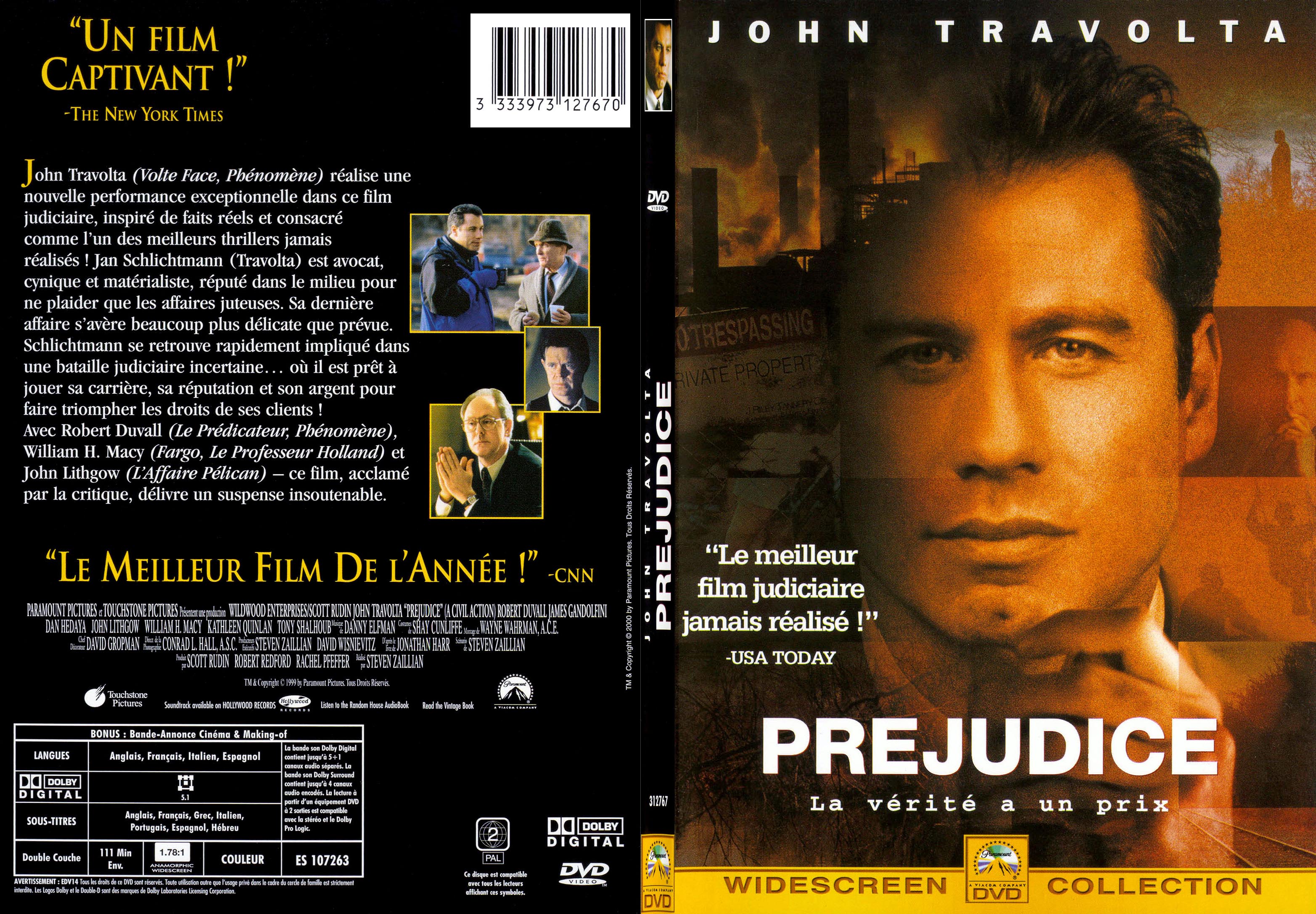 Jaquette DVD Prejudice - SLIM