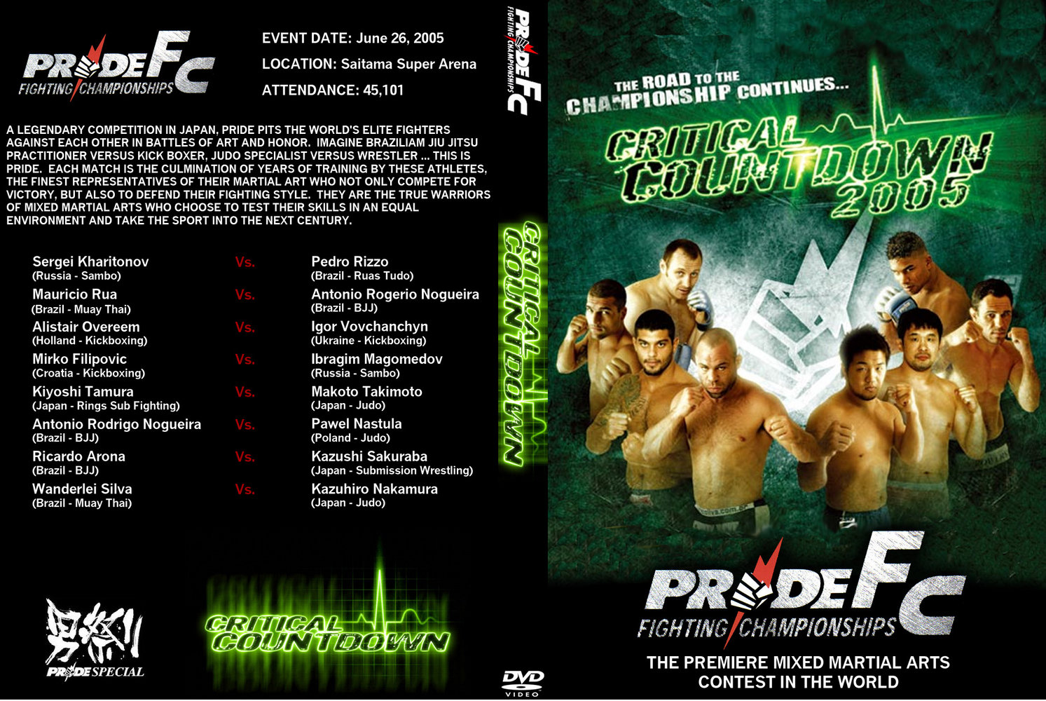 Jaquette DVD Pride Fc Critical Countdown 2005