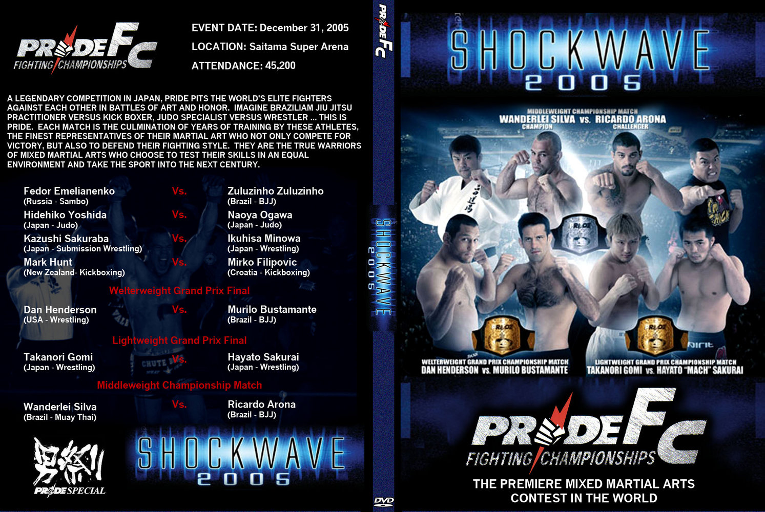 Jaquette DVD Pride Fc Shockwave 2005