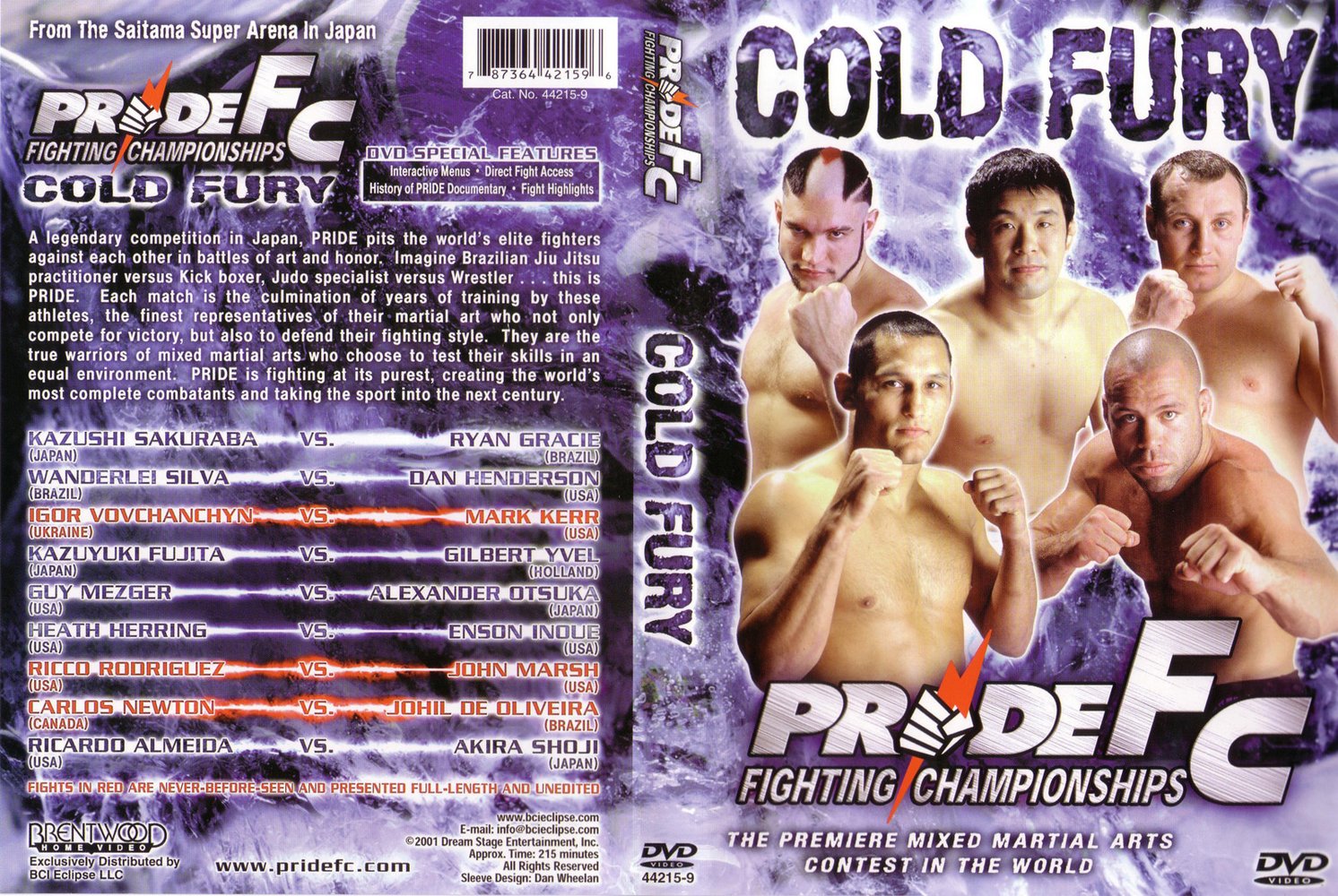 Jaquette DVD Pride Fc cold fury