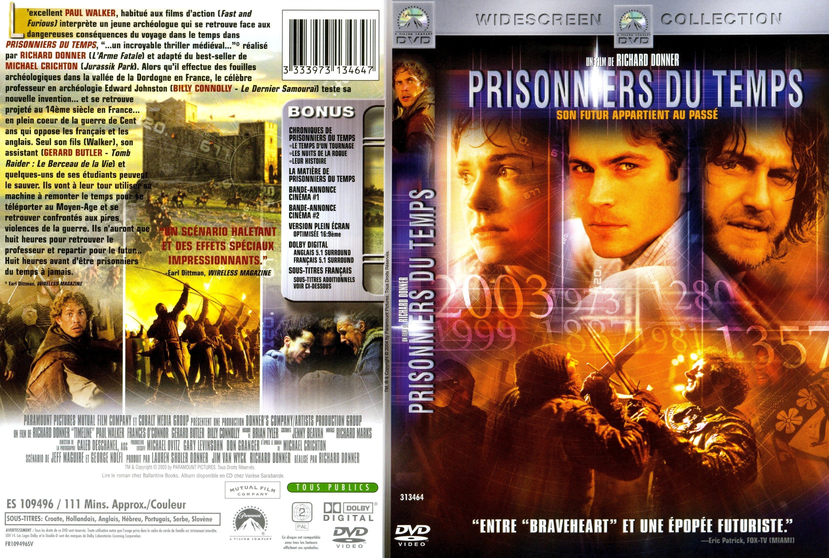 Jaquette DVD Prisonniers du temps