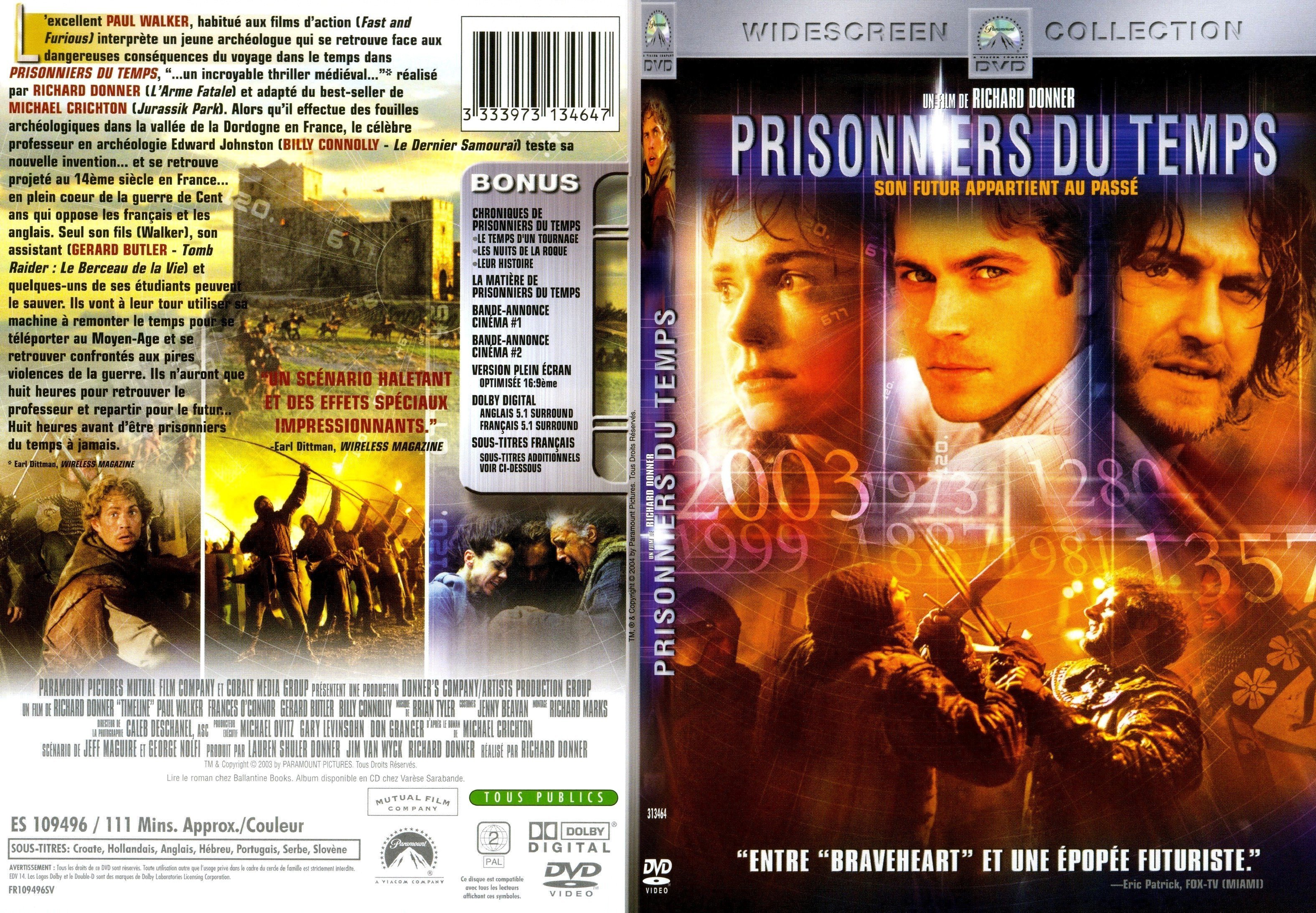 Jaquette DVD Prisonniers du temps - SLIM
