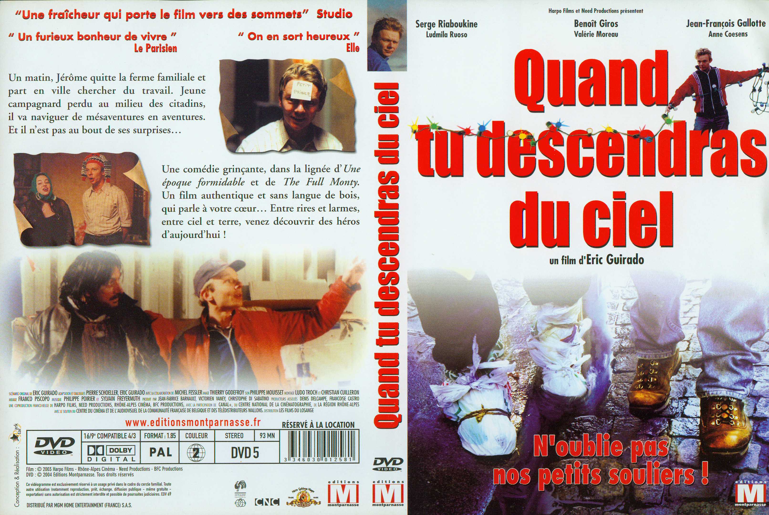 Jaquette DVD Quand tu descendras du ciel