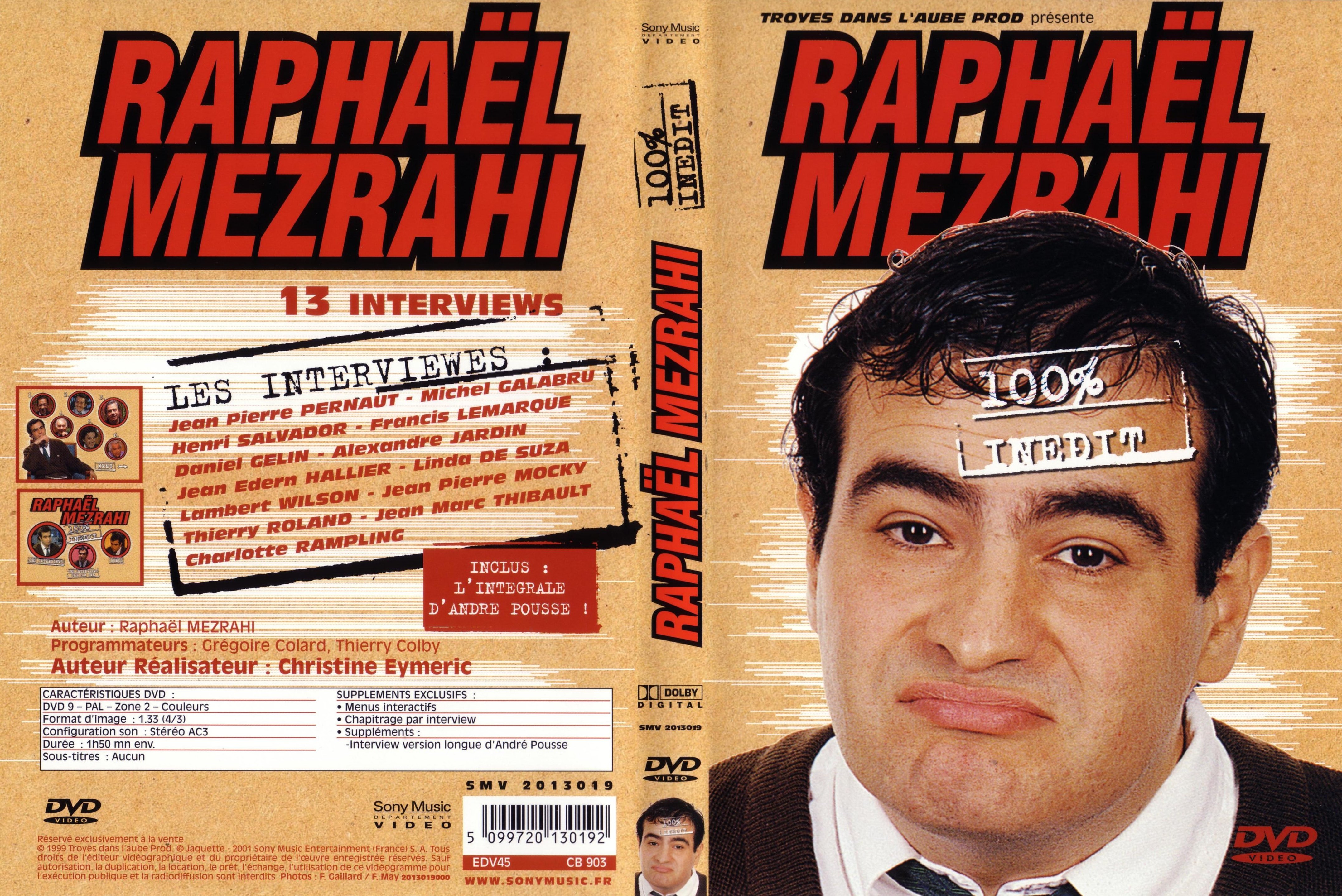 Jaquette DVD Raphael Mezrahi 100 inedit