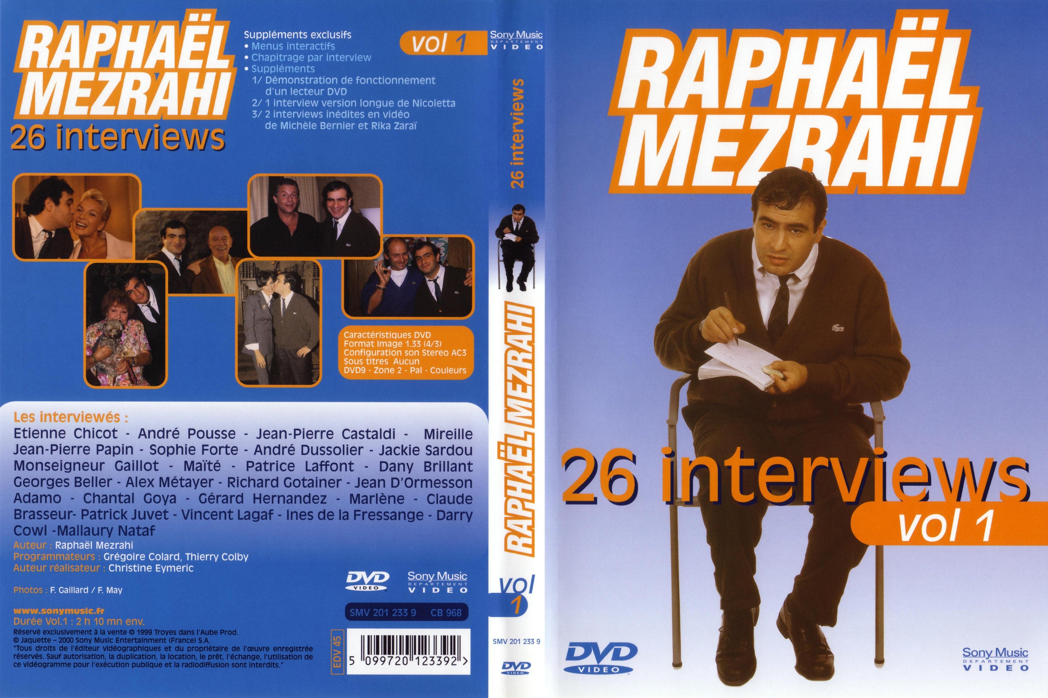 Jaquette DVD Raphael Mezrahi - Volume 1