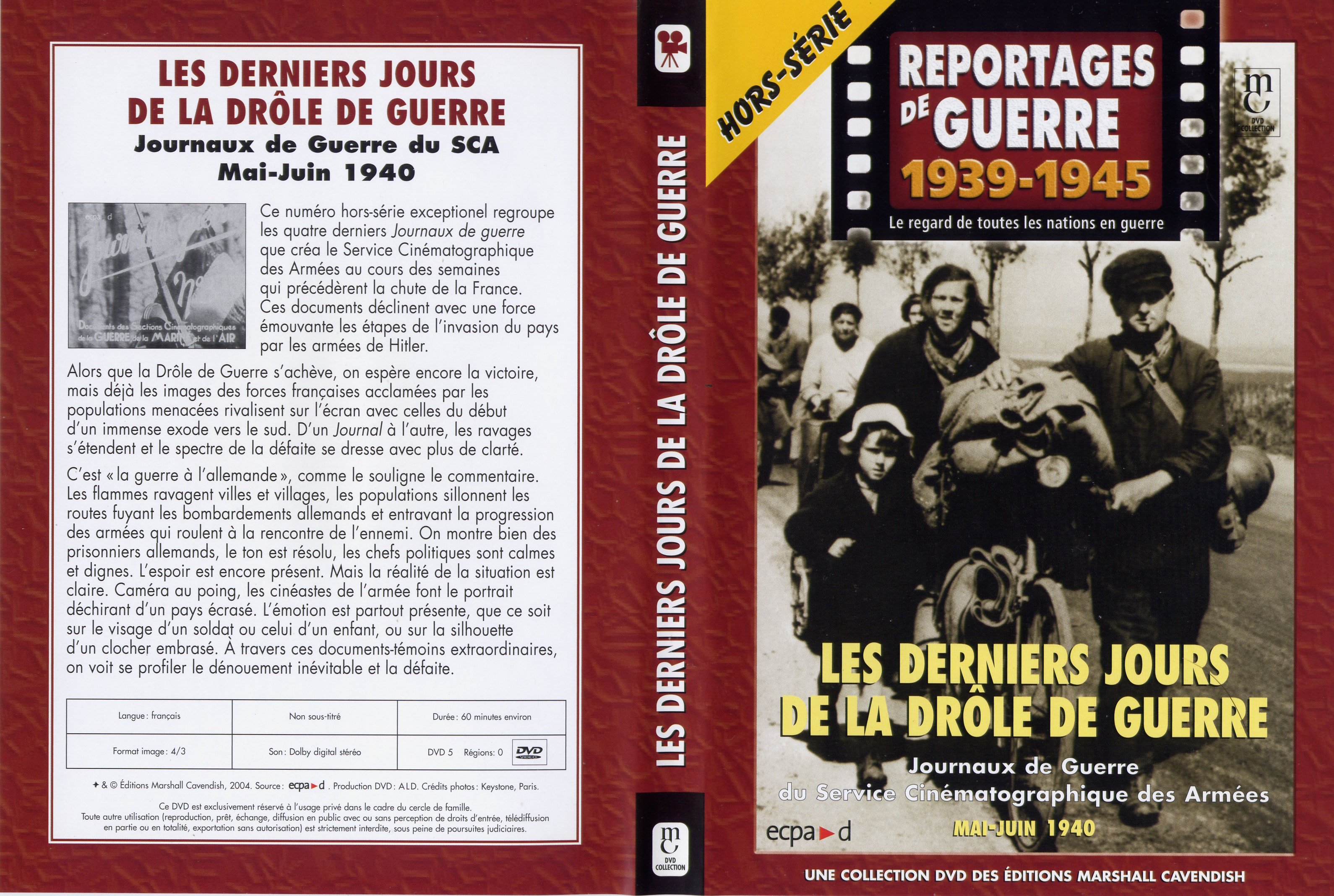 Jaquette DVD Reportages de guerre Hors srie - Les derniers jours de la drole de guerre