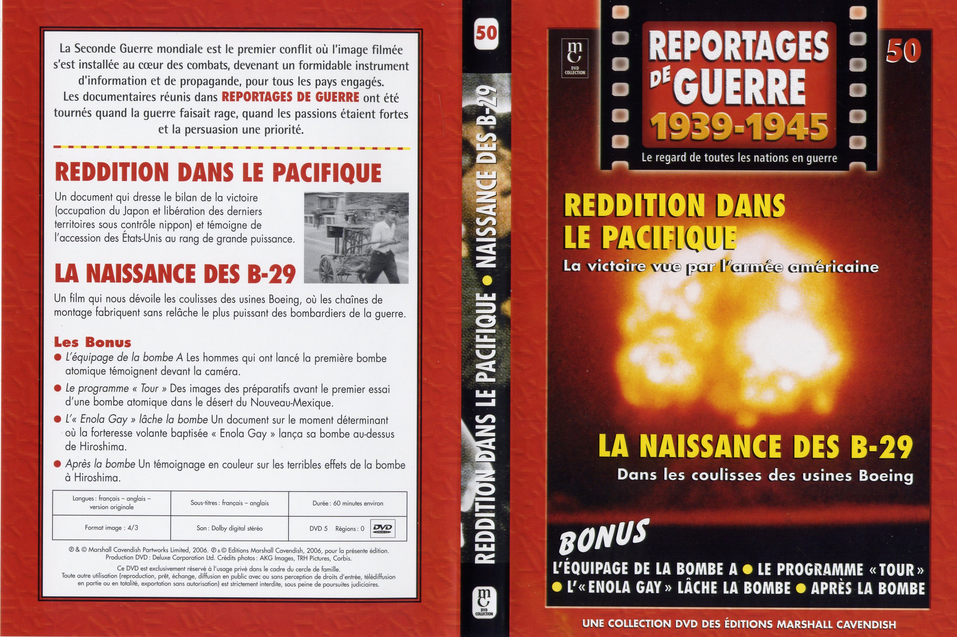 Jaquette DVD Reportages de guerre vol 50