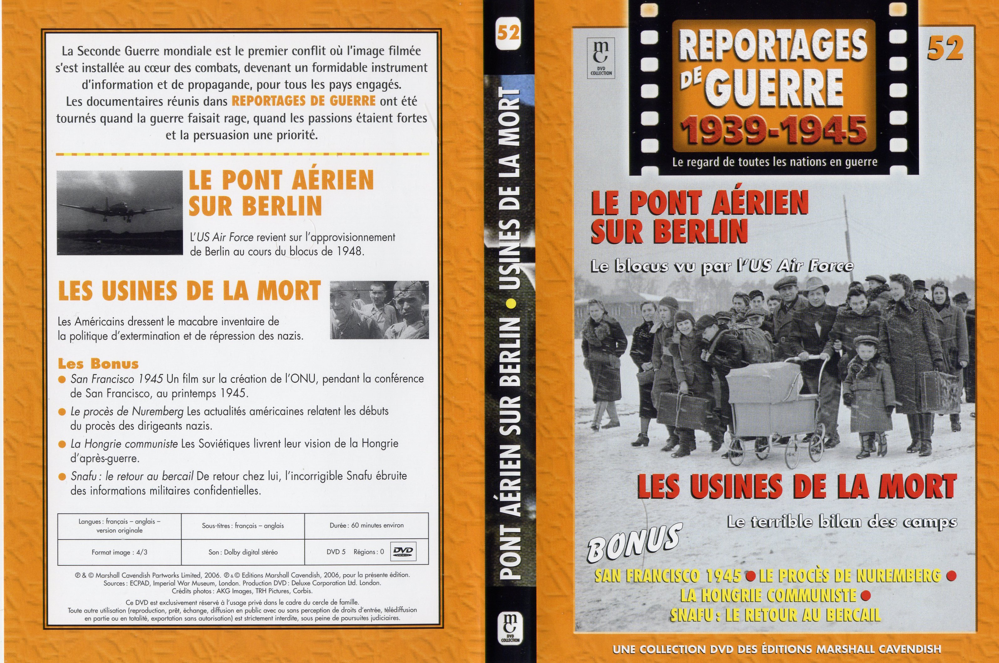 Jaquette DVD Reportages de guerre vol 52