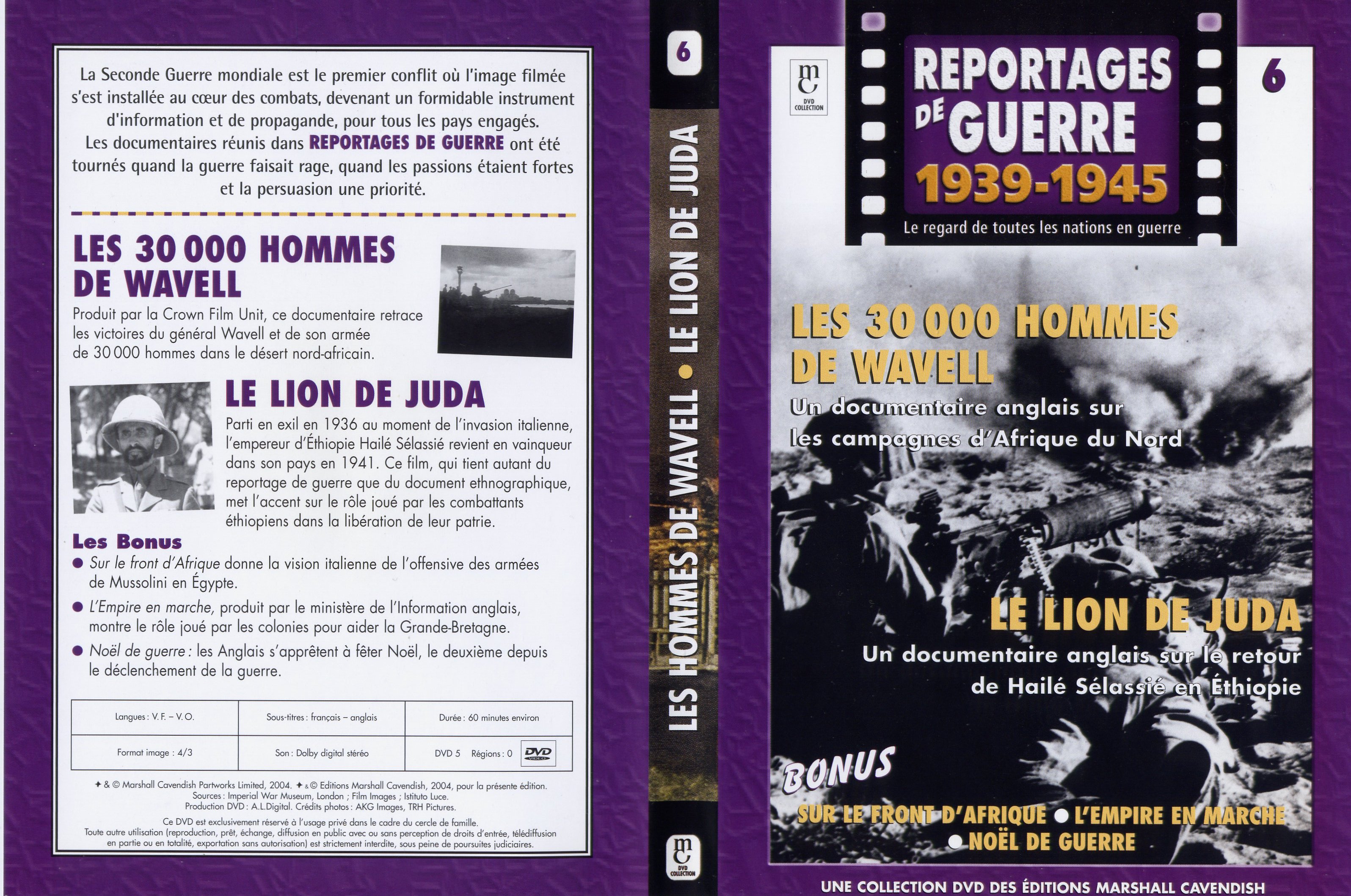 Jaquette DVD Reportages de guerre vol 6