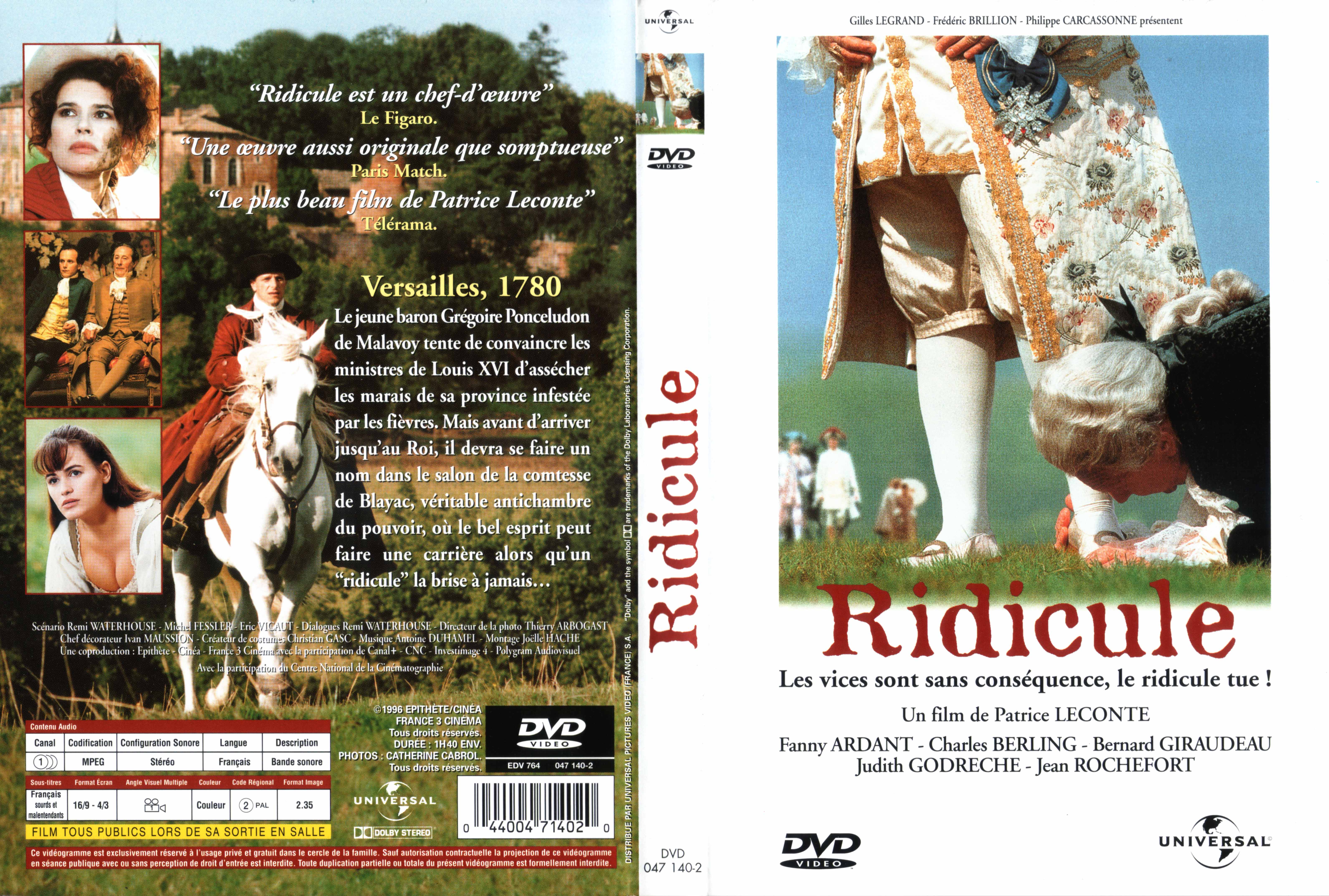 Jaquette DVD Ridicule