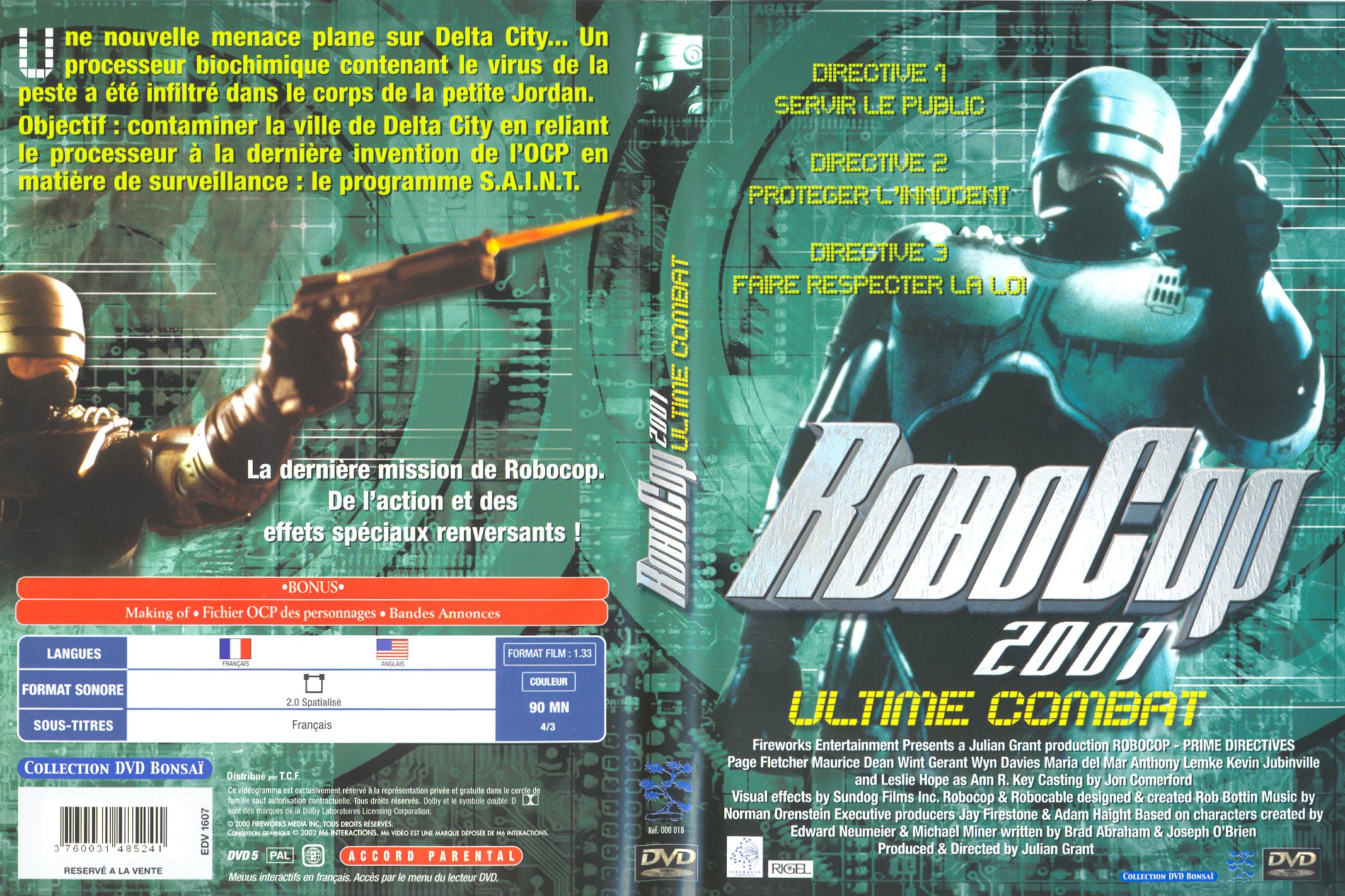 Jaquette DVD Robocop 2001 - Ultime combat