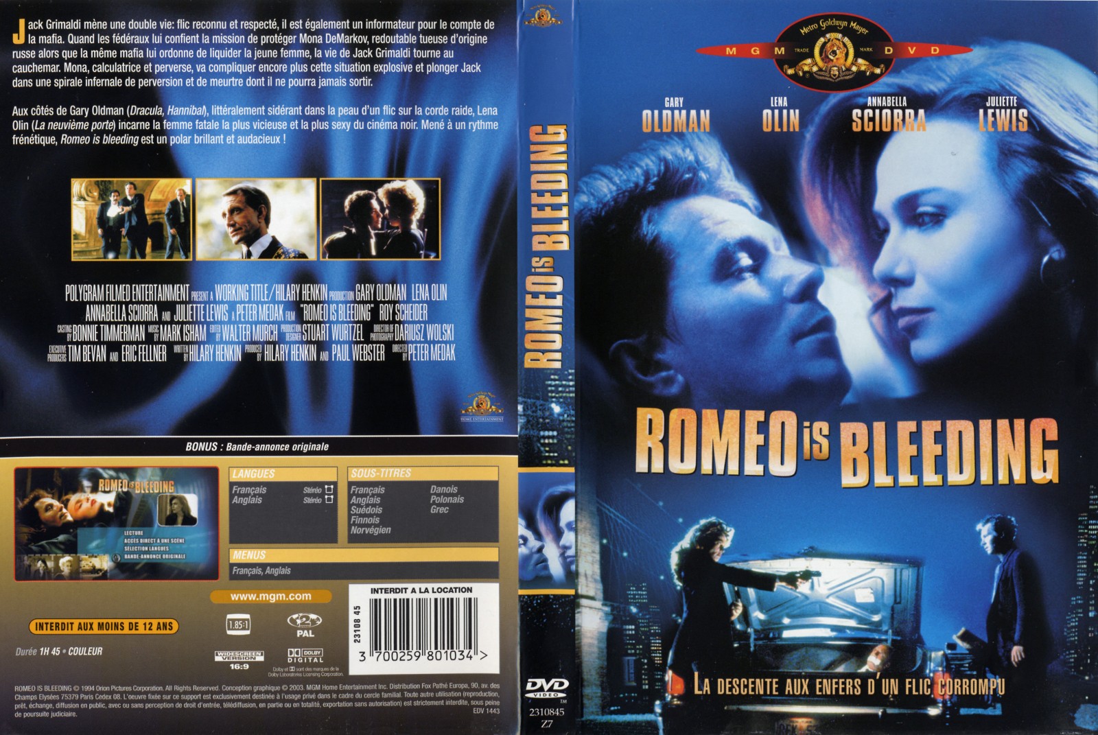 Jaquette DVD Romeo is Bleeding