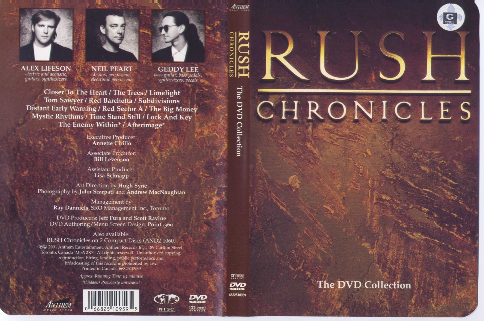 Jaquette DVD Rush chronicles collection