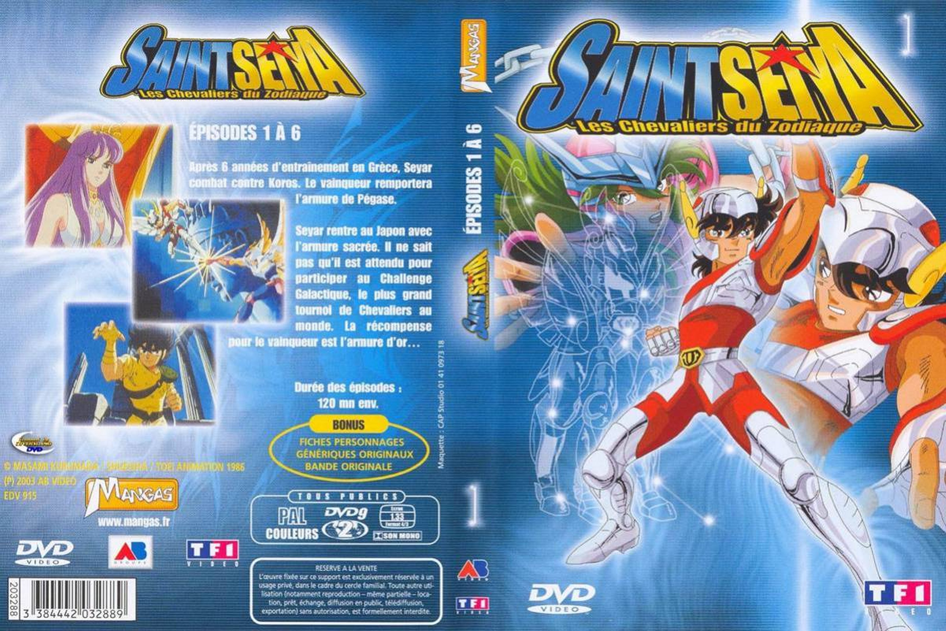 Jaquette DVD Saint Seiya vol 01