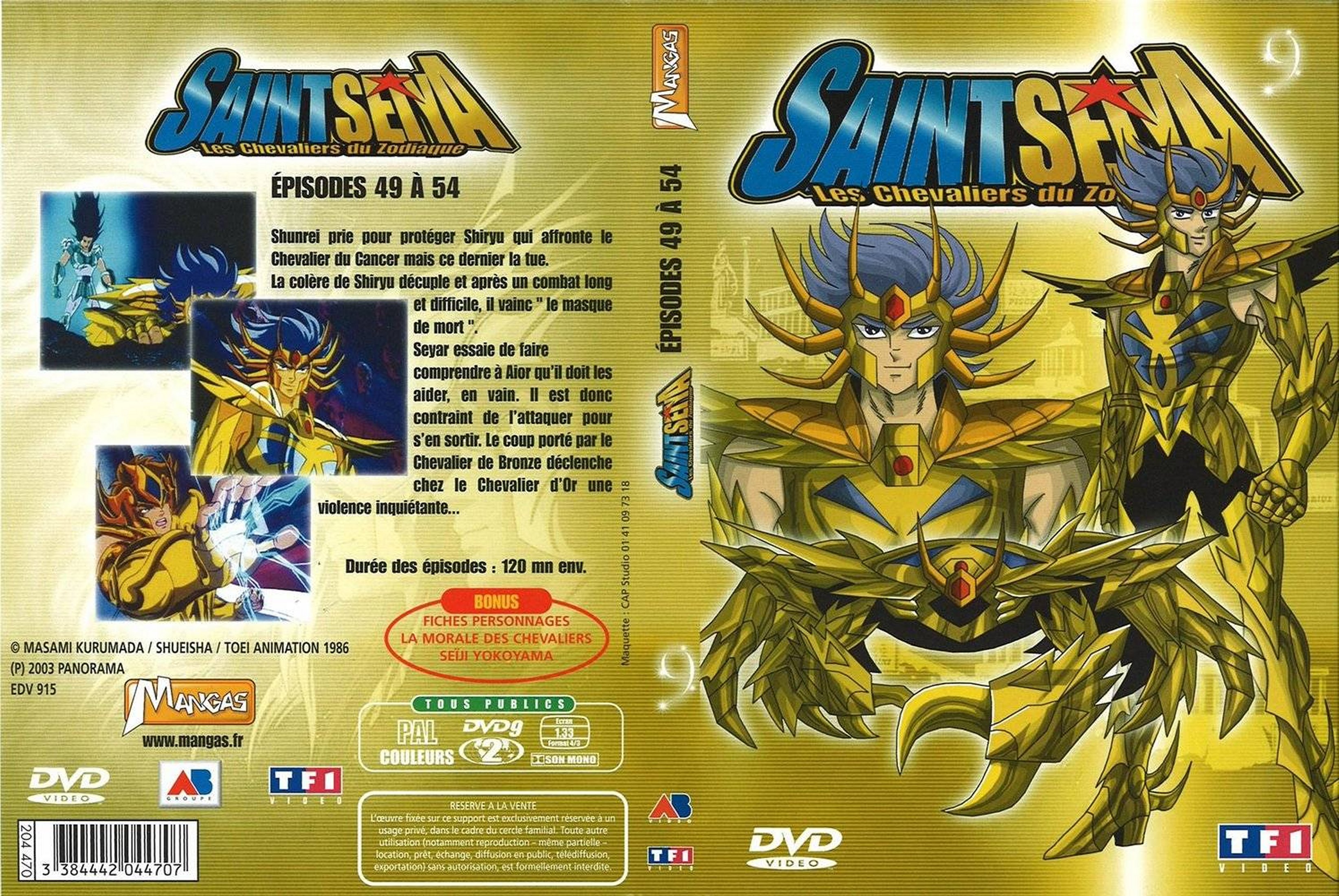 Jaquette DVD Saint Seiya vol 09