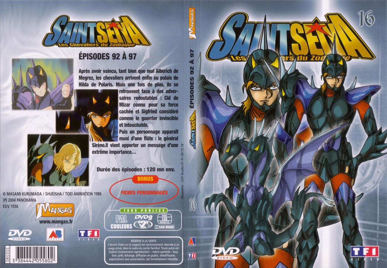 Jaquette DVD Saint Seiya vol 16 - SLIM