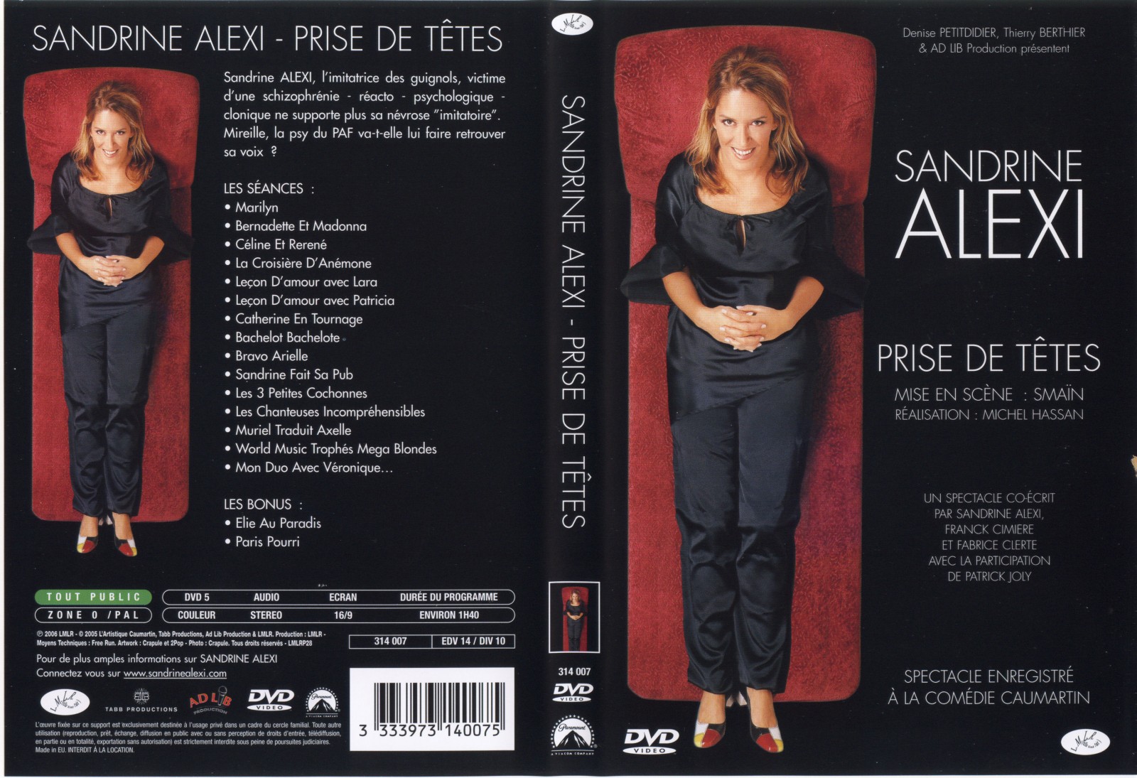 Jaquette DVD Sandrine Alexi - Prise de ttes
