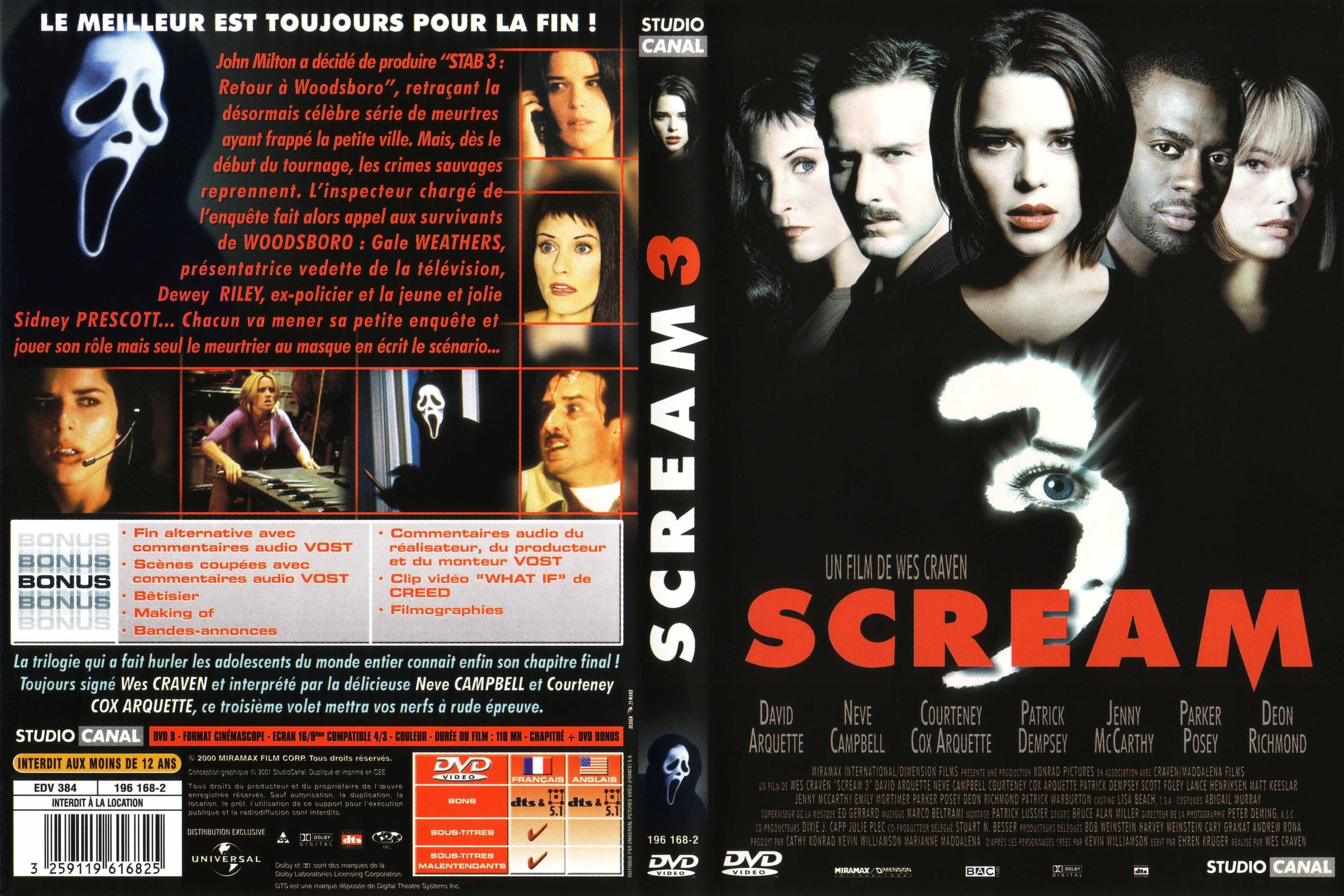 Jaquette DVD Scream 3