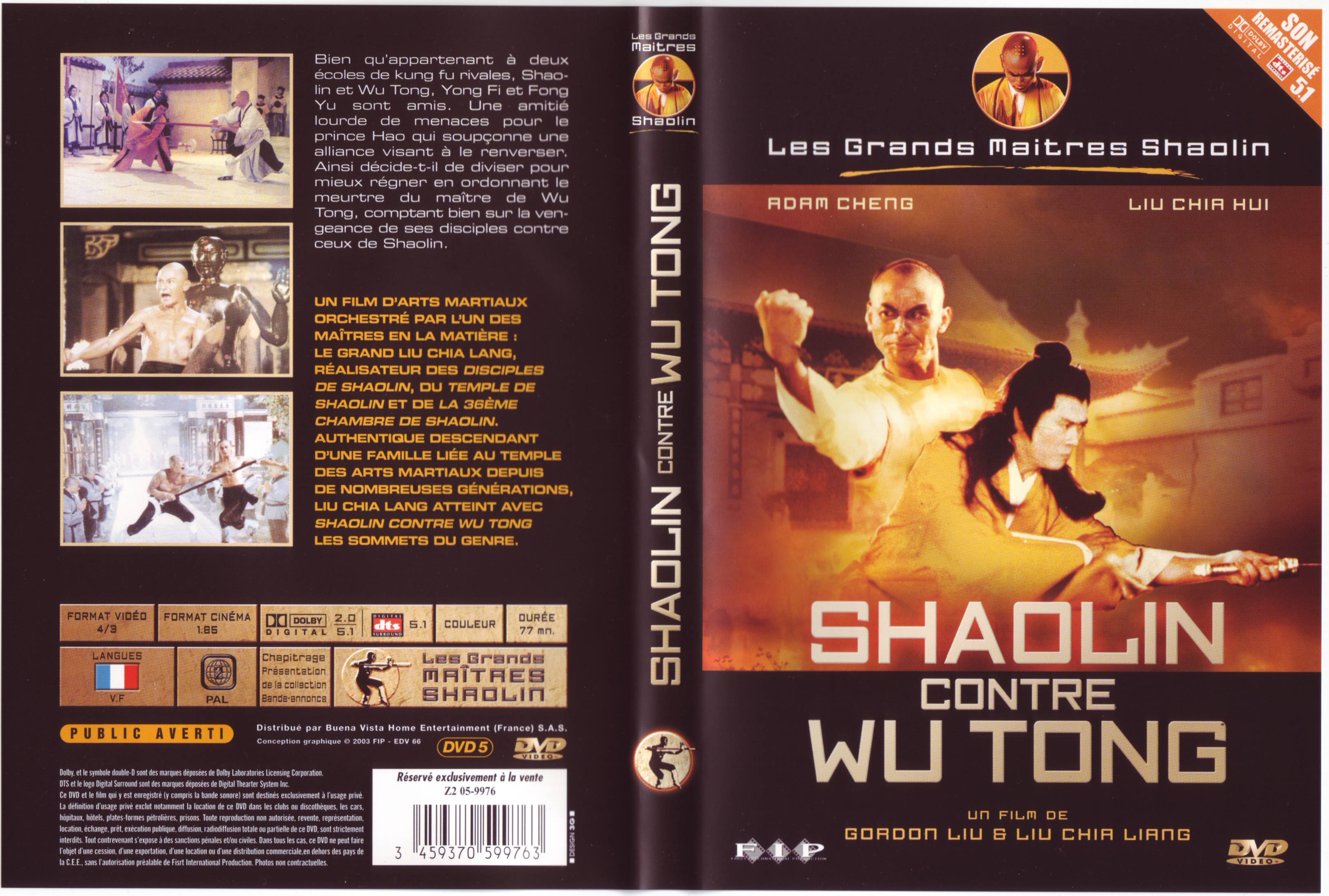 Jaquette DVD Shaolin contre Wu Tong