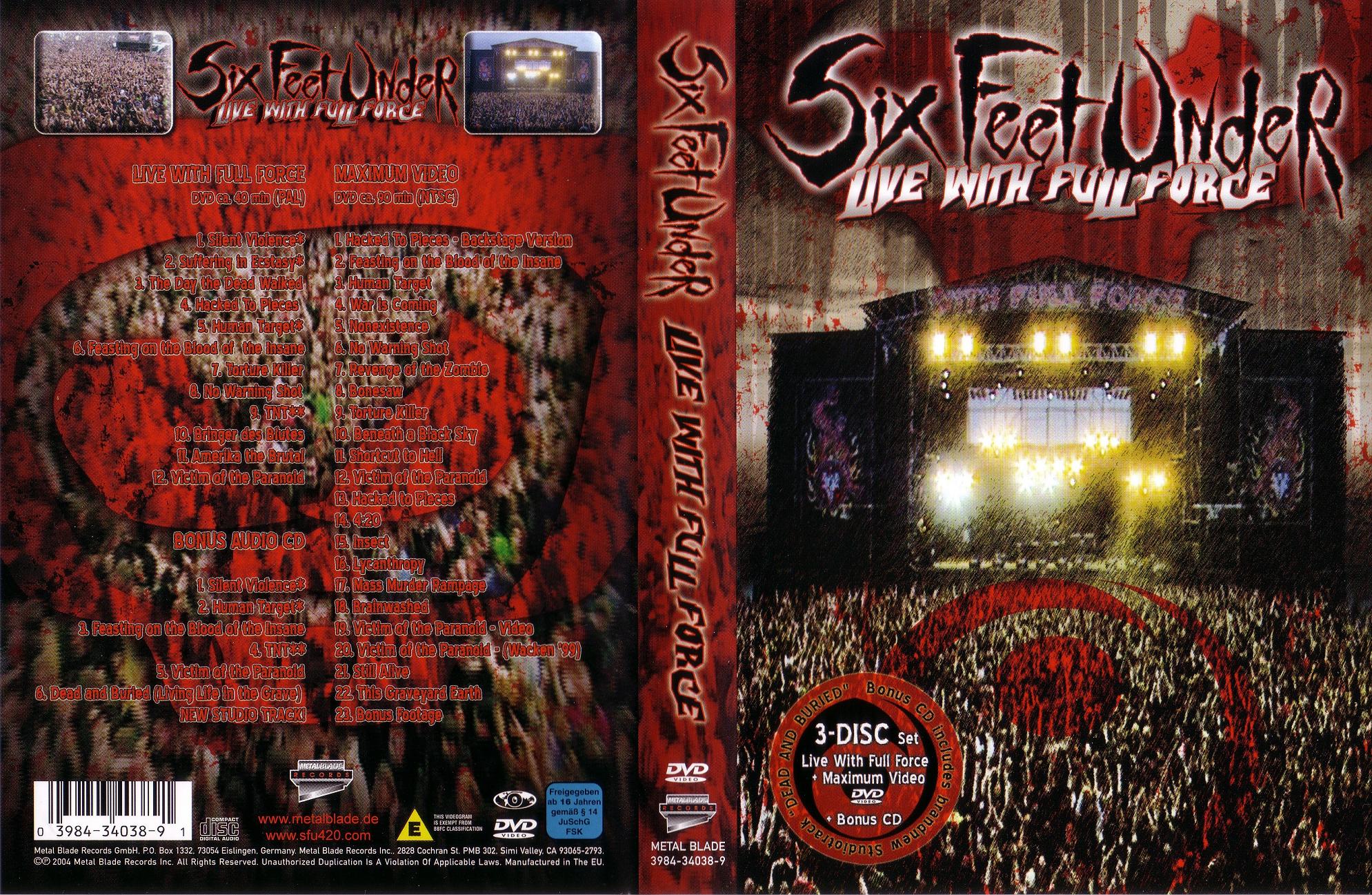 Jaquette DVD Six Feet Under Live with full force