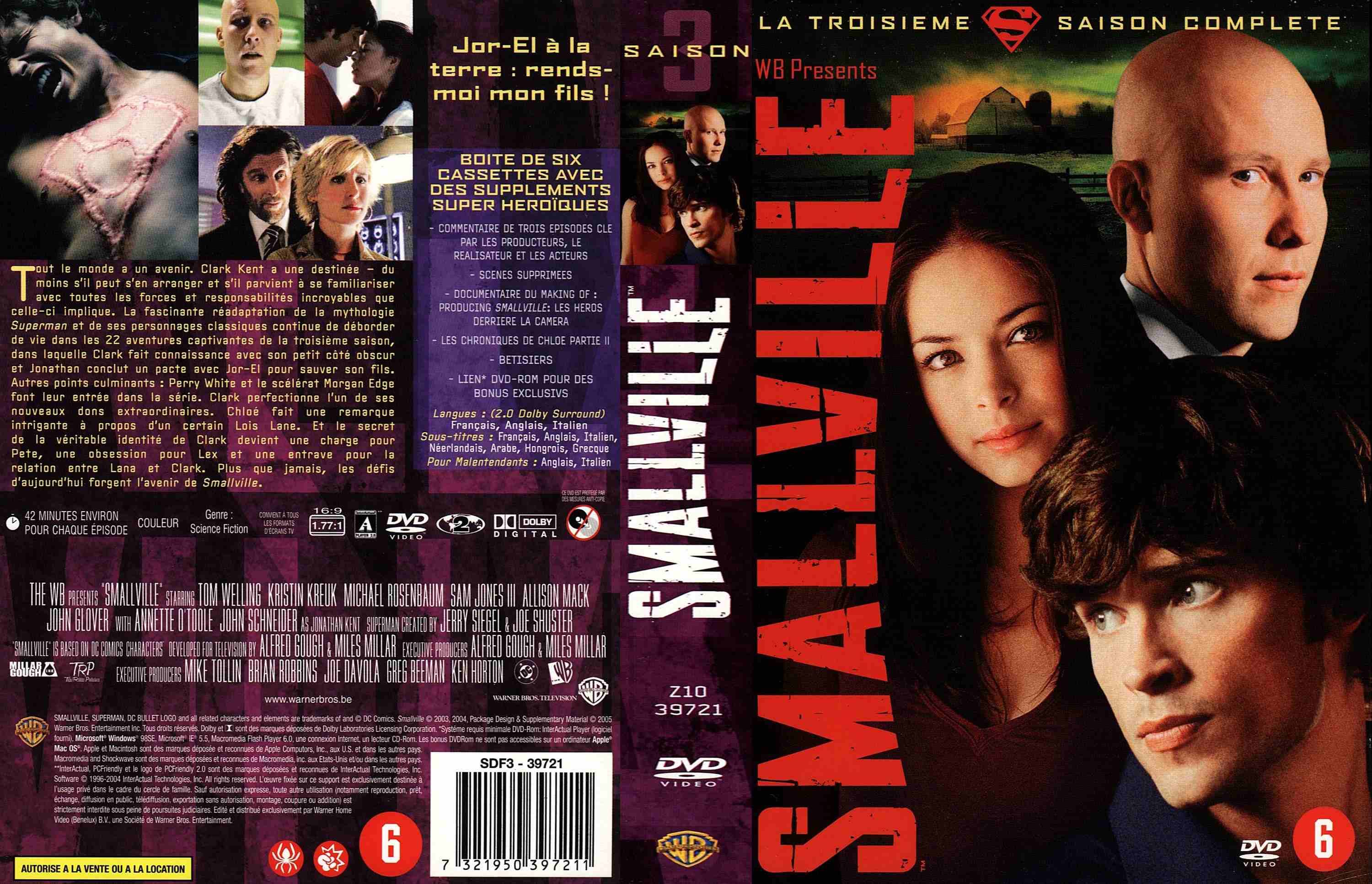 Jaquette DVD Smallville saison 3 COFFRET