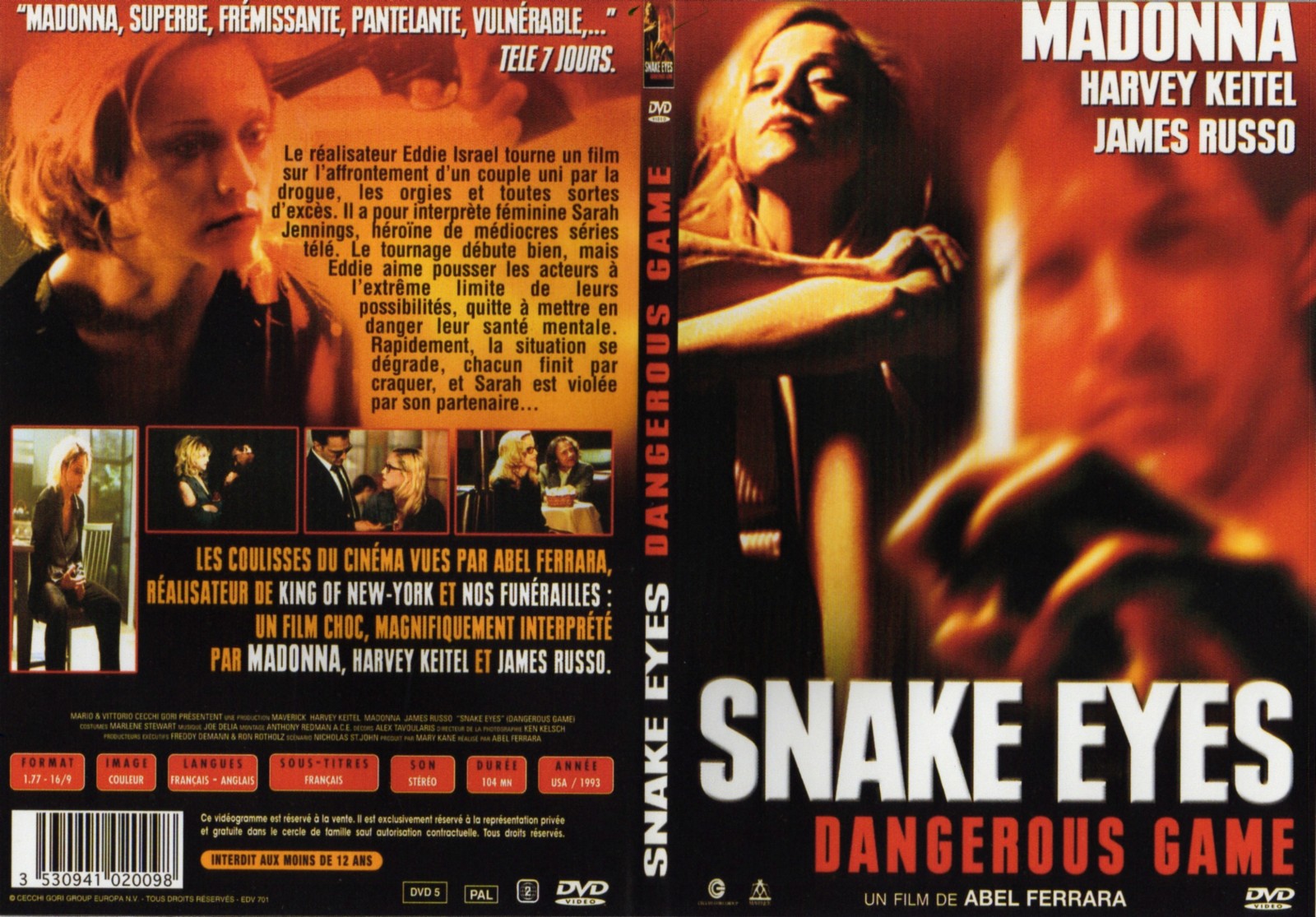 Jaquette DVD Snake eyes (Madonna) - SLIM